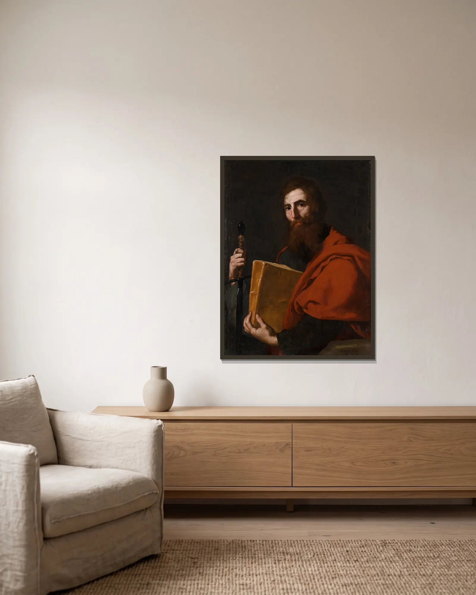 Saint Paul av Jusepe de Ribera inramad på en vägg