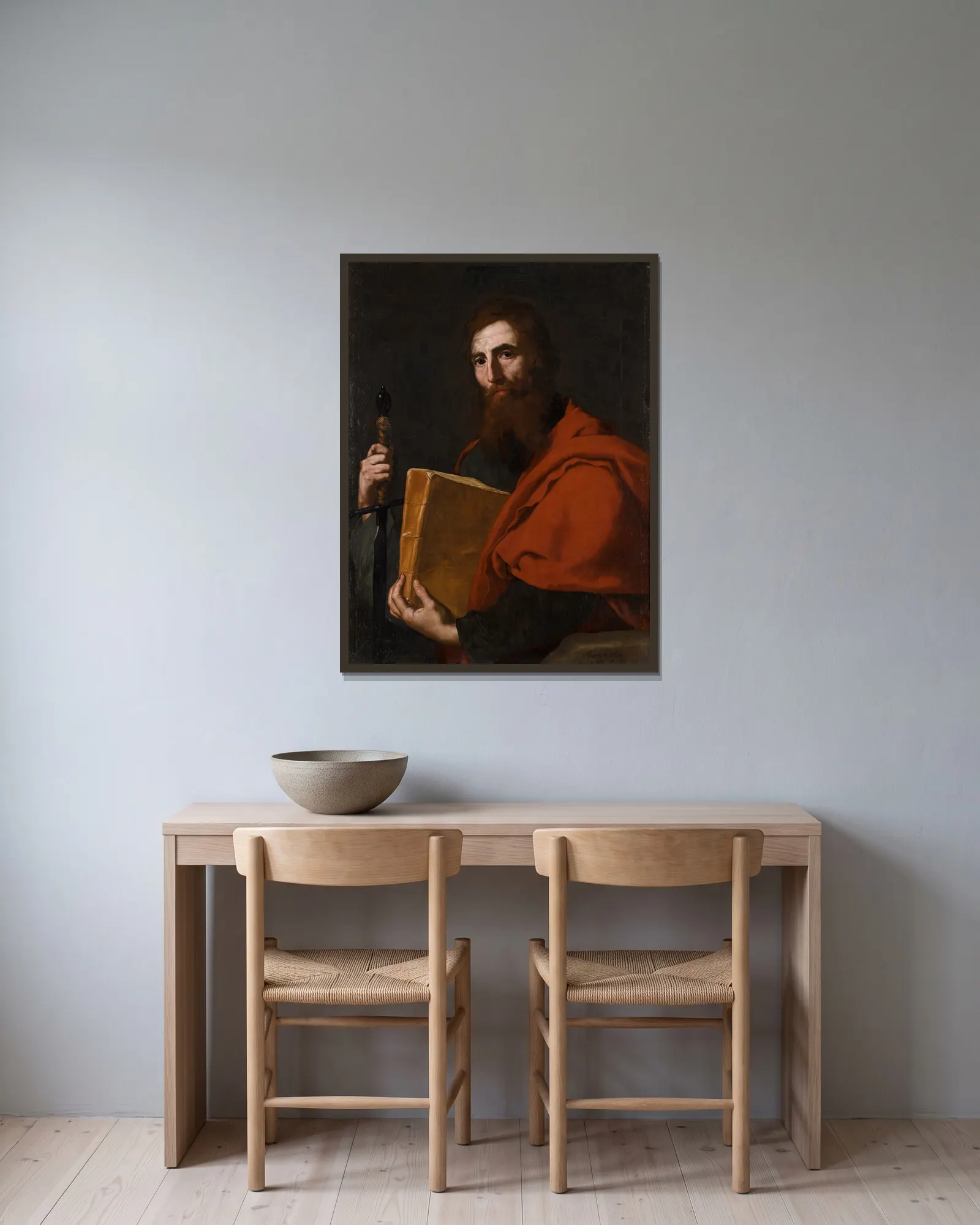 Saint Paul av Jusepe de Ribera inramad på en vägg