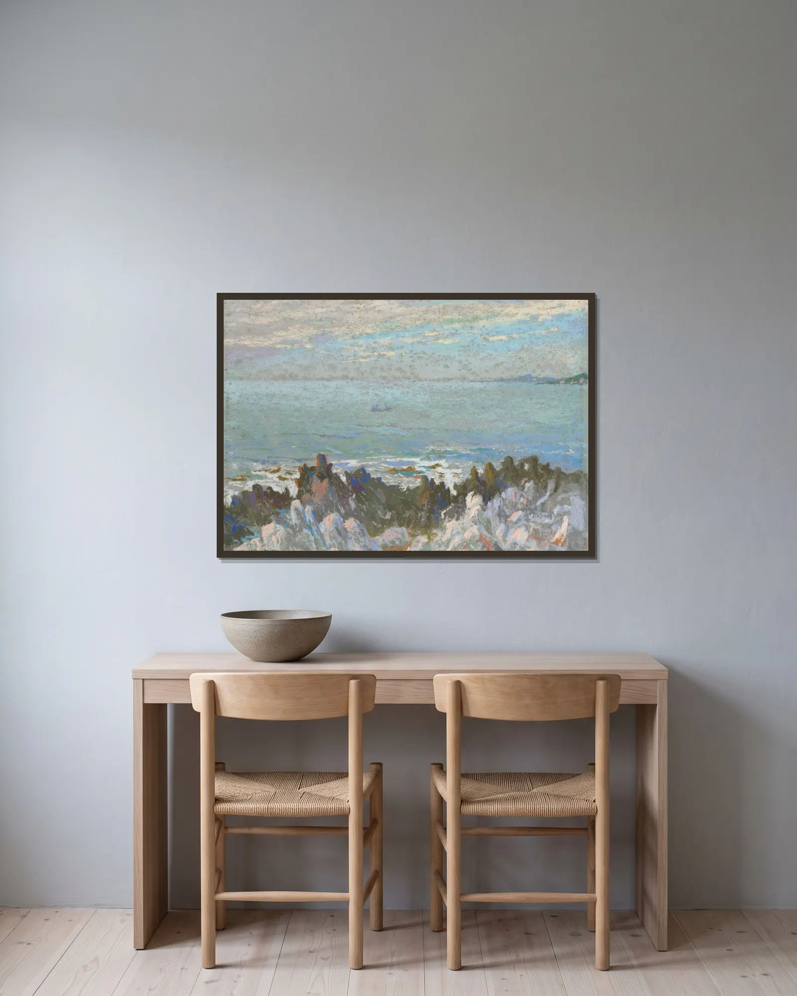 Cap Martin (Côte d’Azur) (20th century) av Rodolphe De Saegher inramad på en vägg