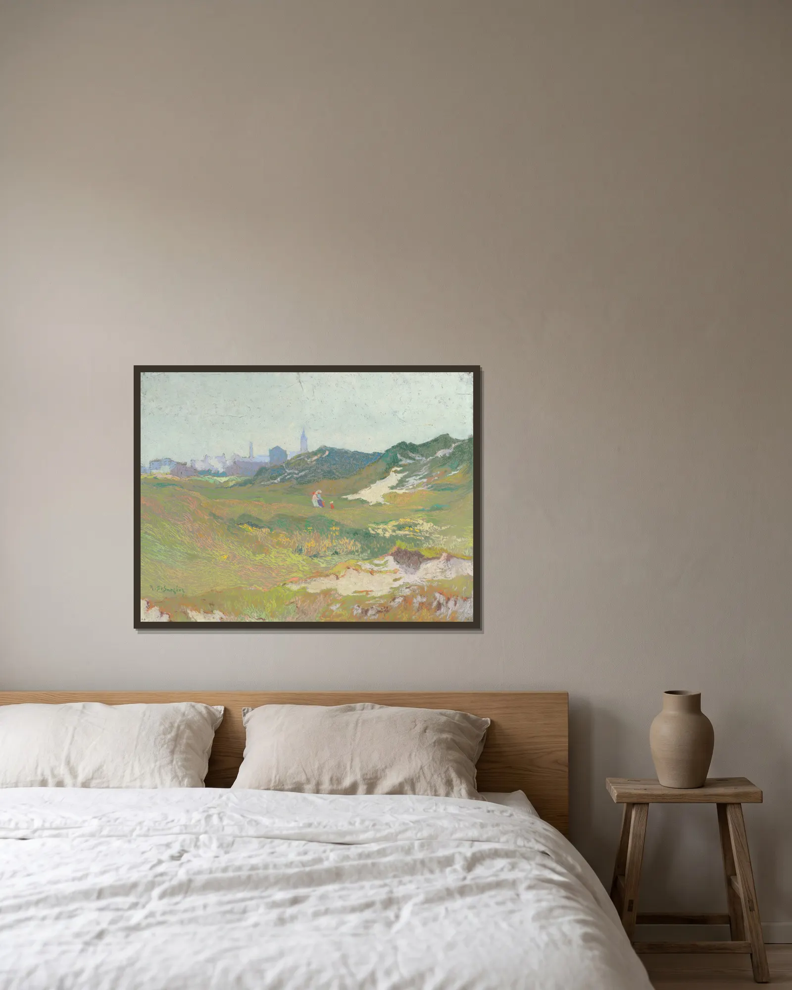 Dunes (20th century) av Rodolphe De Saegher inramad på en vägg