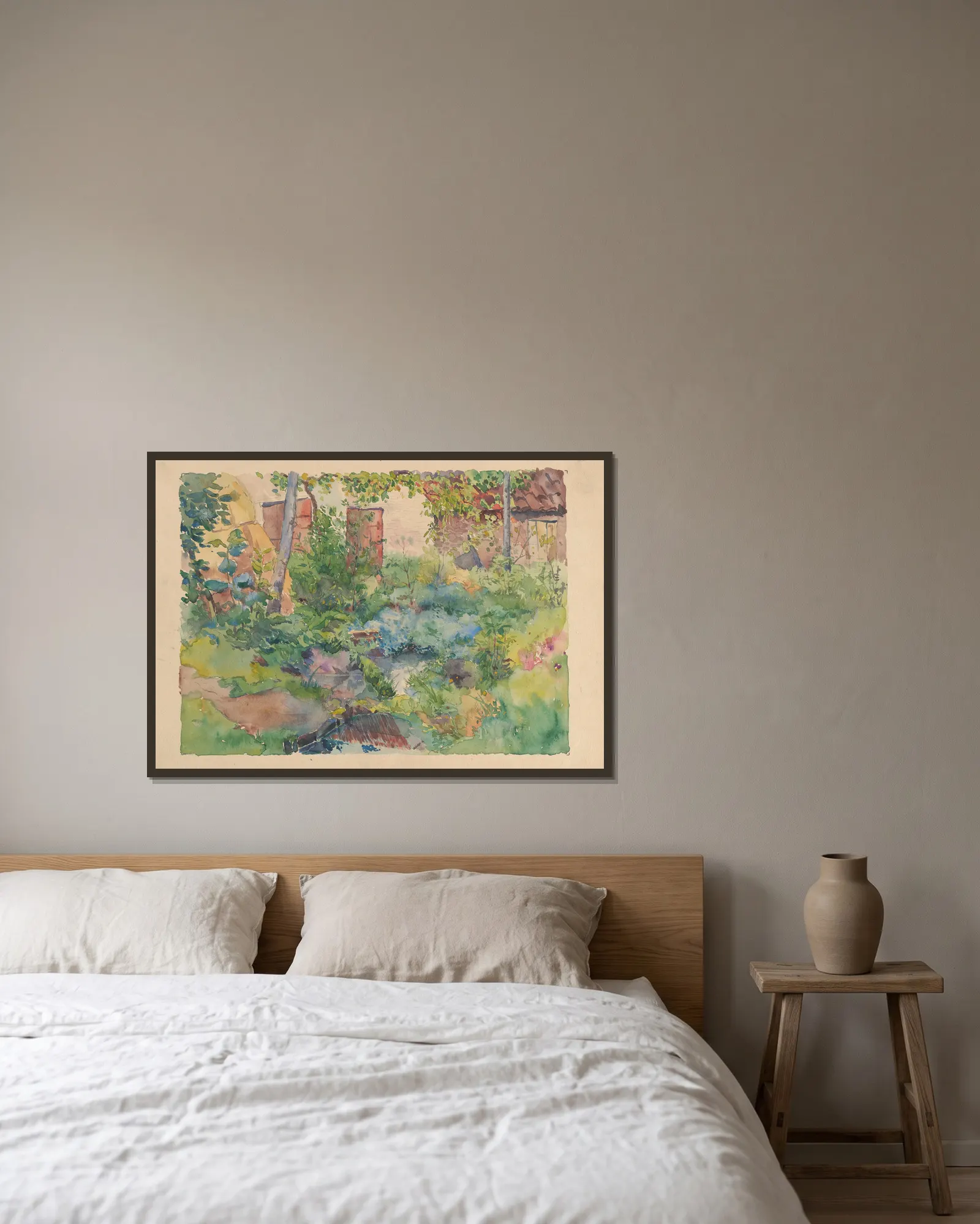 Garden (20th century) av Rodolphe De Saegher inramad på en vägg