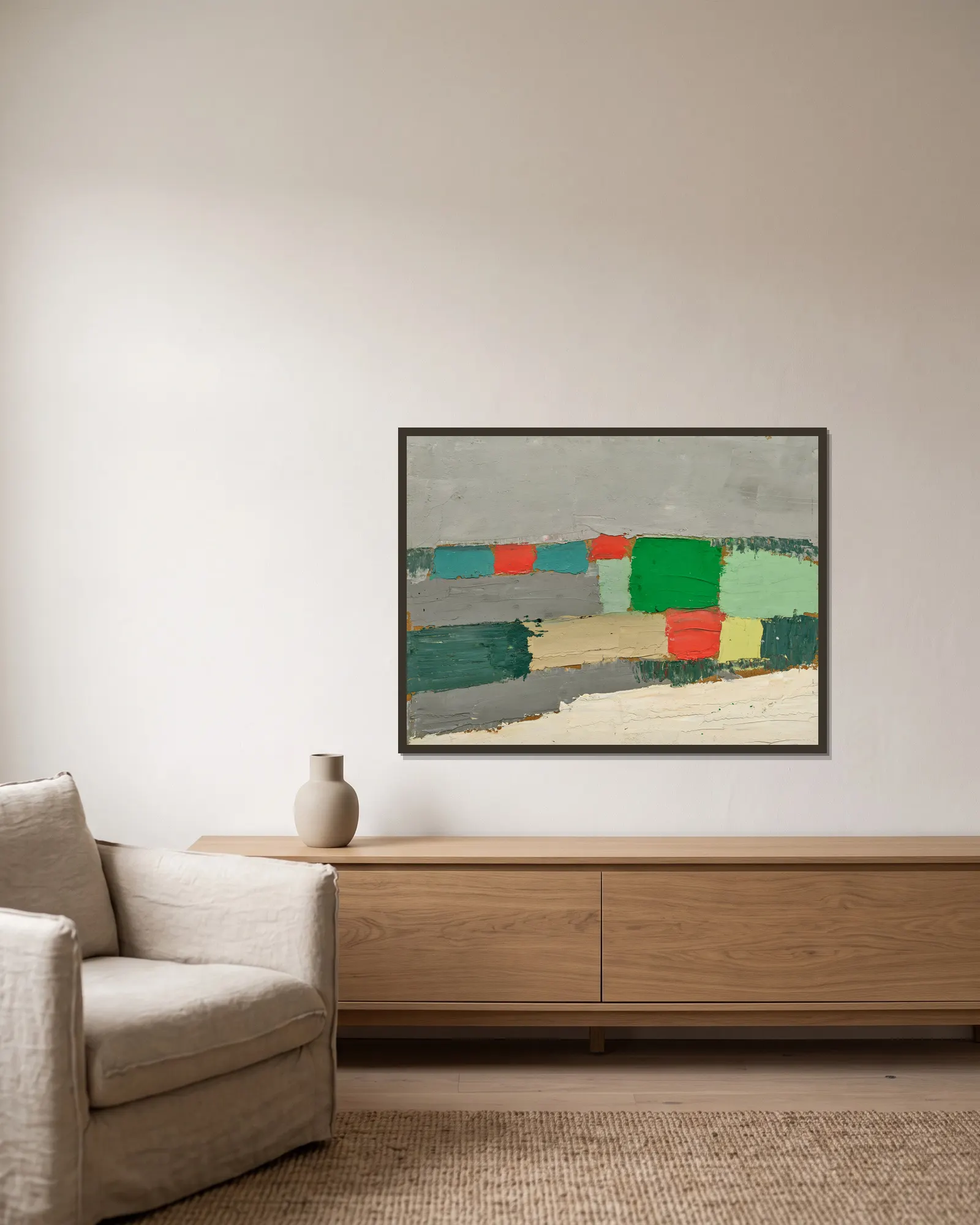 Chevreuse av Nicolas De Staël inramad på en vägg