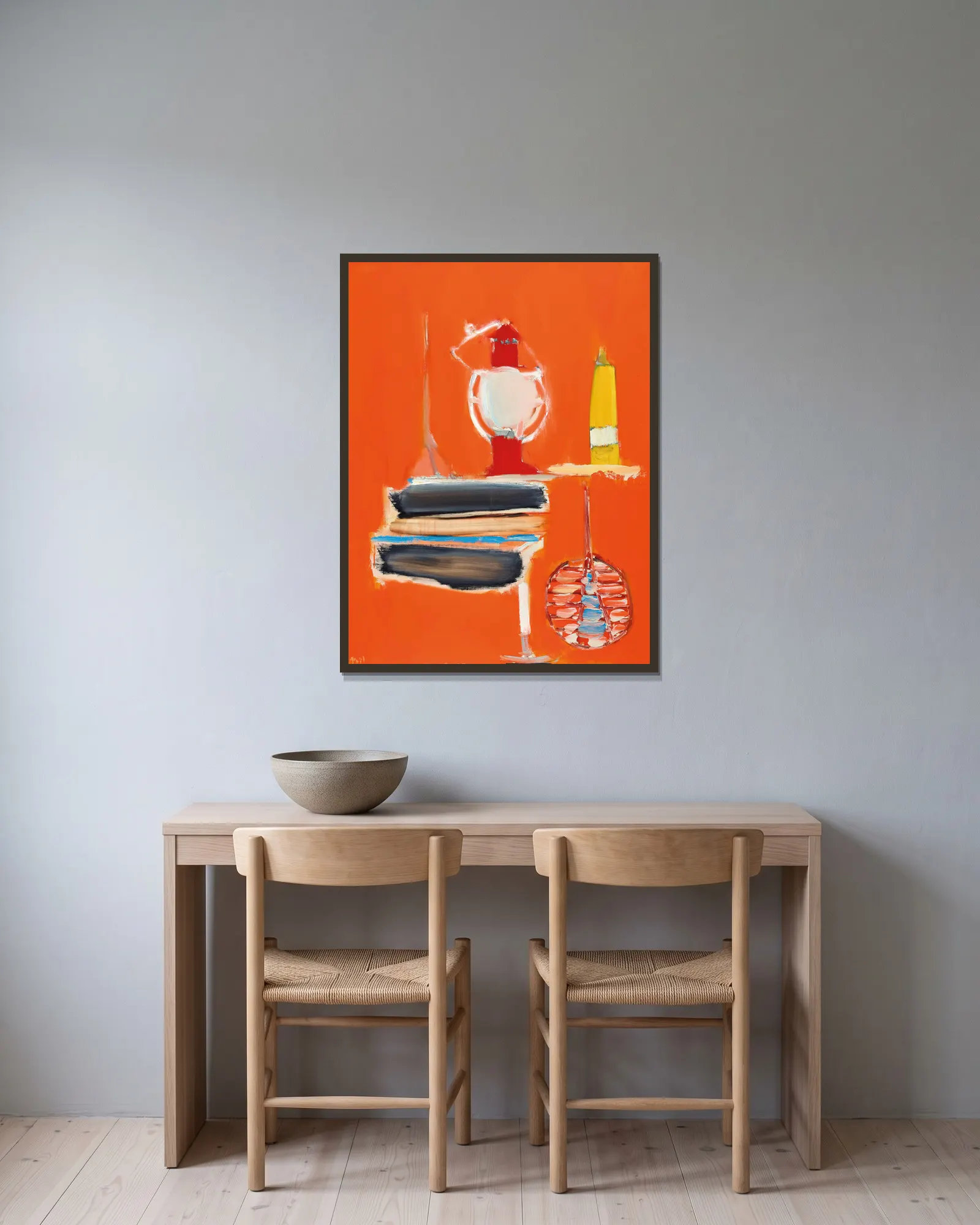 Lanterne av Nicolas De Staël inramad på en vägg