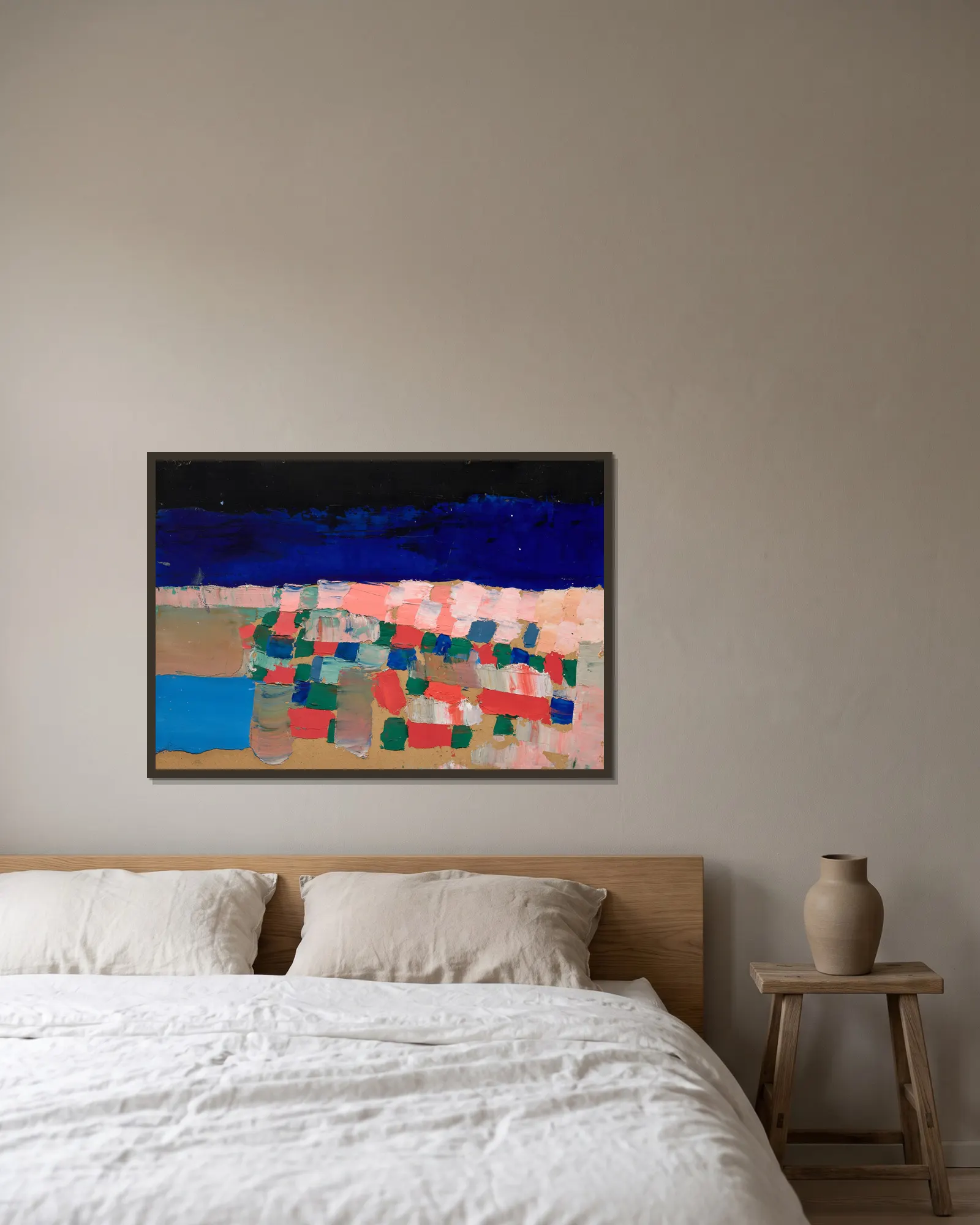 Le Lavandou av Nicolas De Staël inramad på en vägg