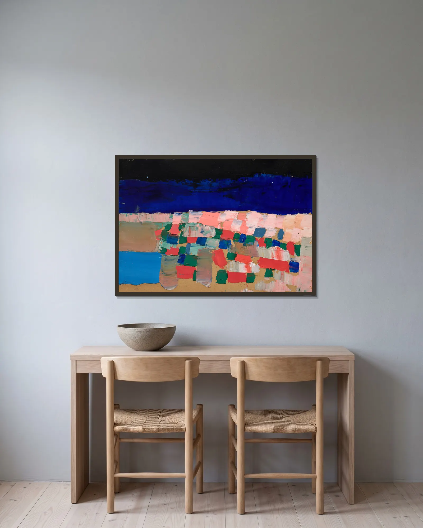 Le Lavandou av Nicolas De Staël inramad på en vägg