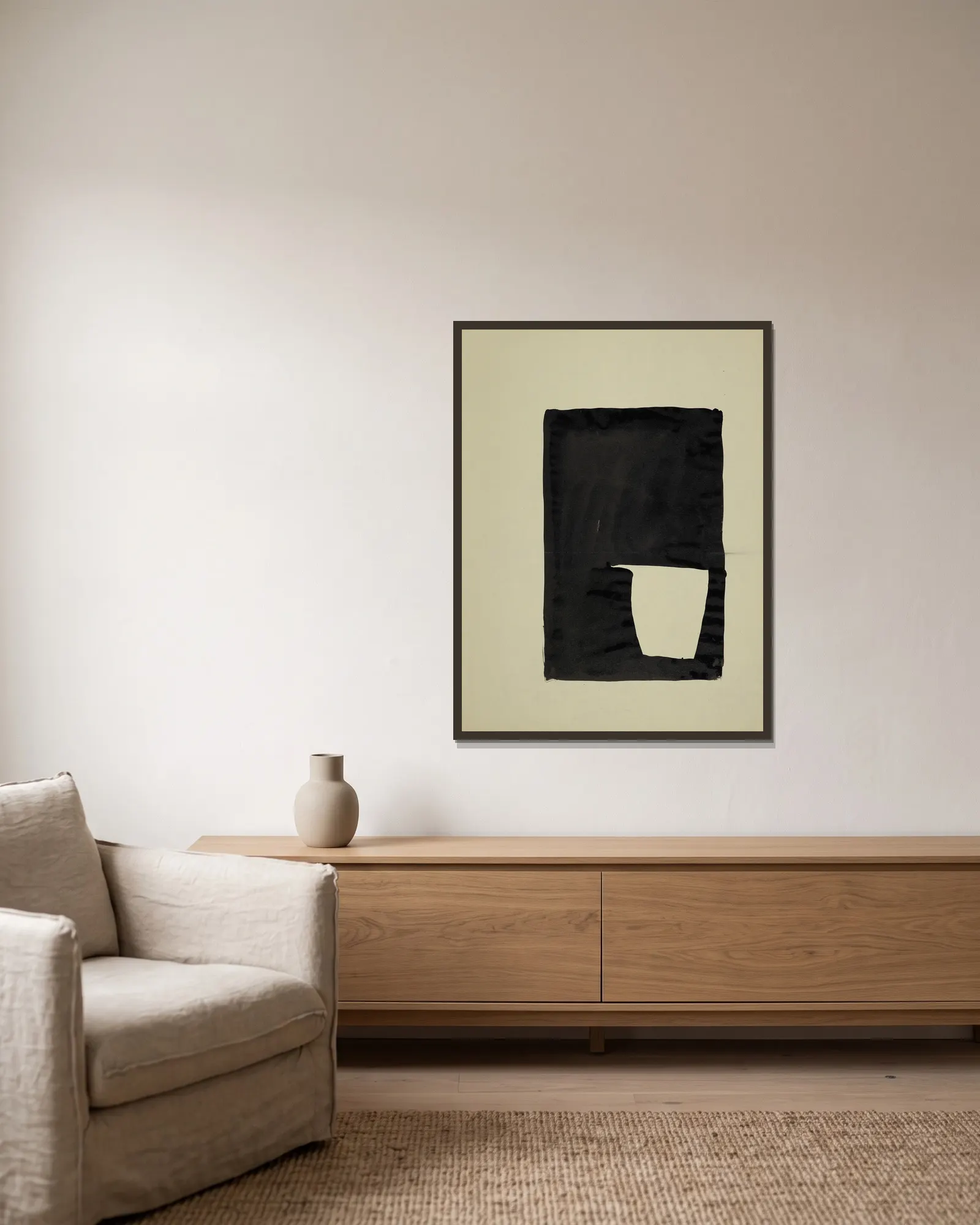 L’Extravagant av Nicolas De Staël inramad på en vägg