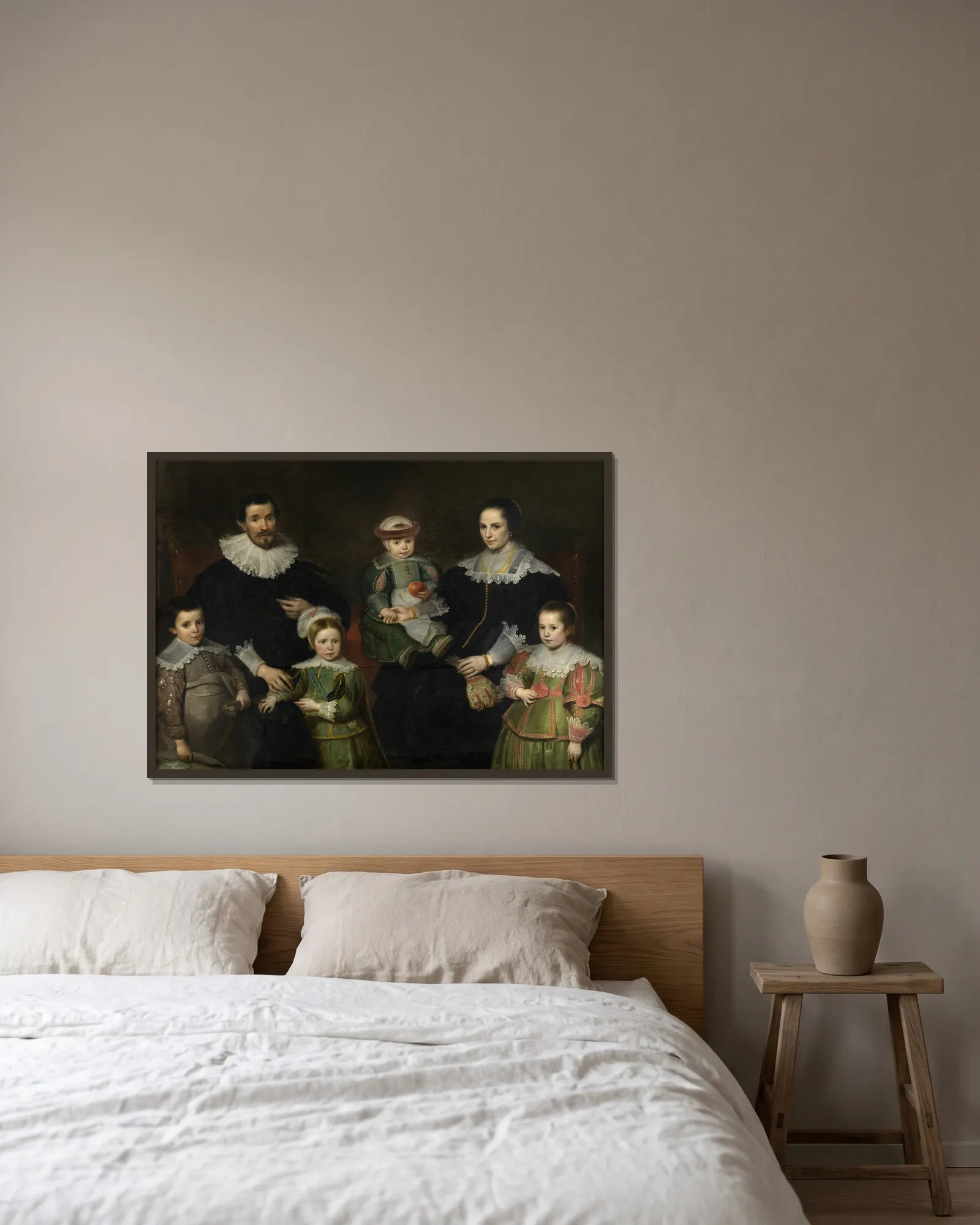 Family portrait av Cornelis de Vos inramad på en vägg