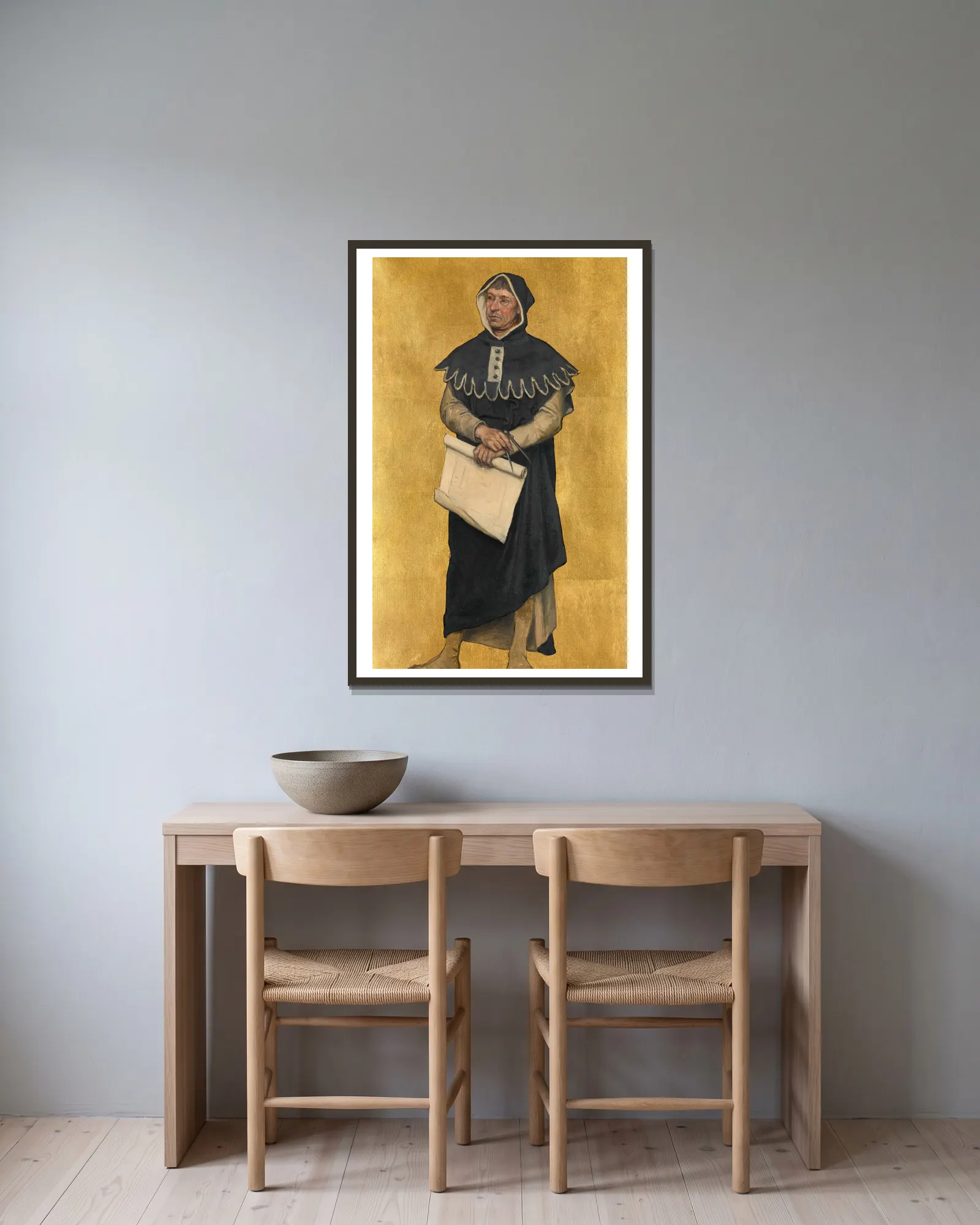 The Architect Jan Rogiers av Albrecht De Vriendt inramad på en vägg