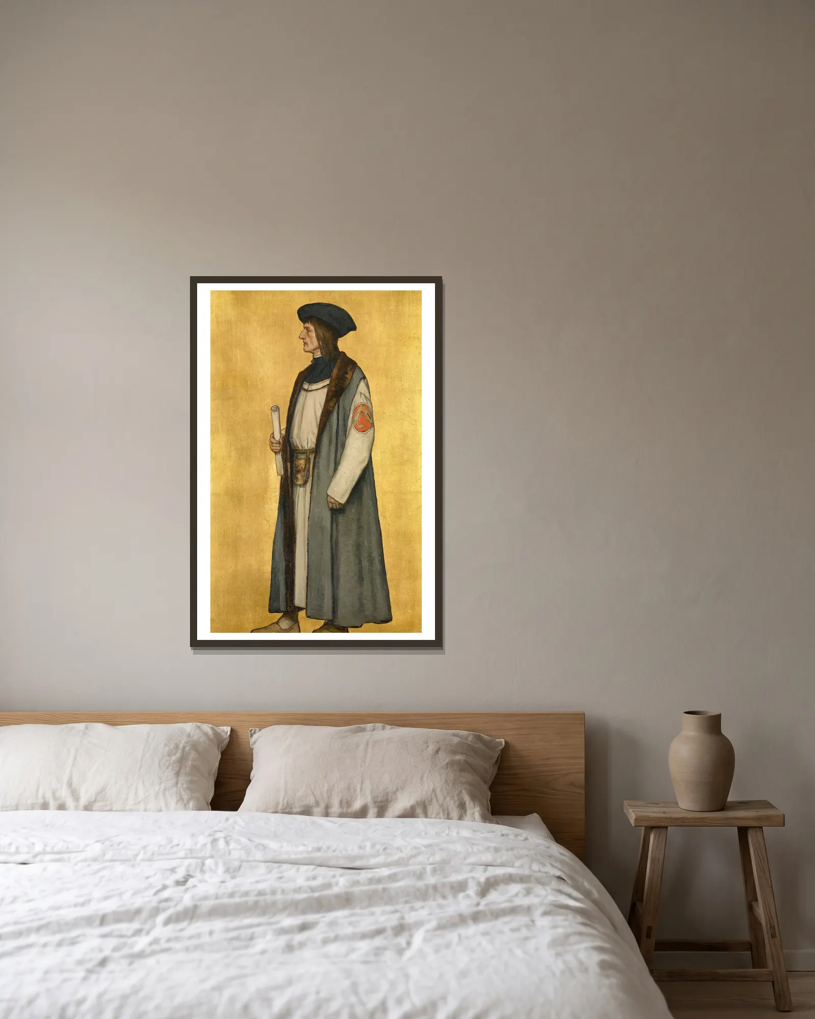 The Architect Jan van Oudenaerde av Albrecht De Vriendt inramad på en vägg