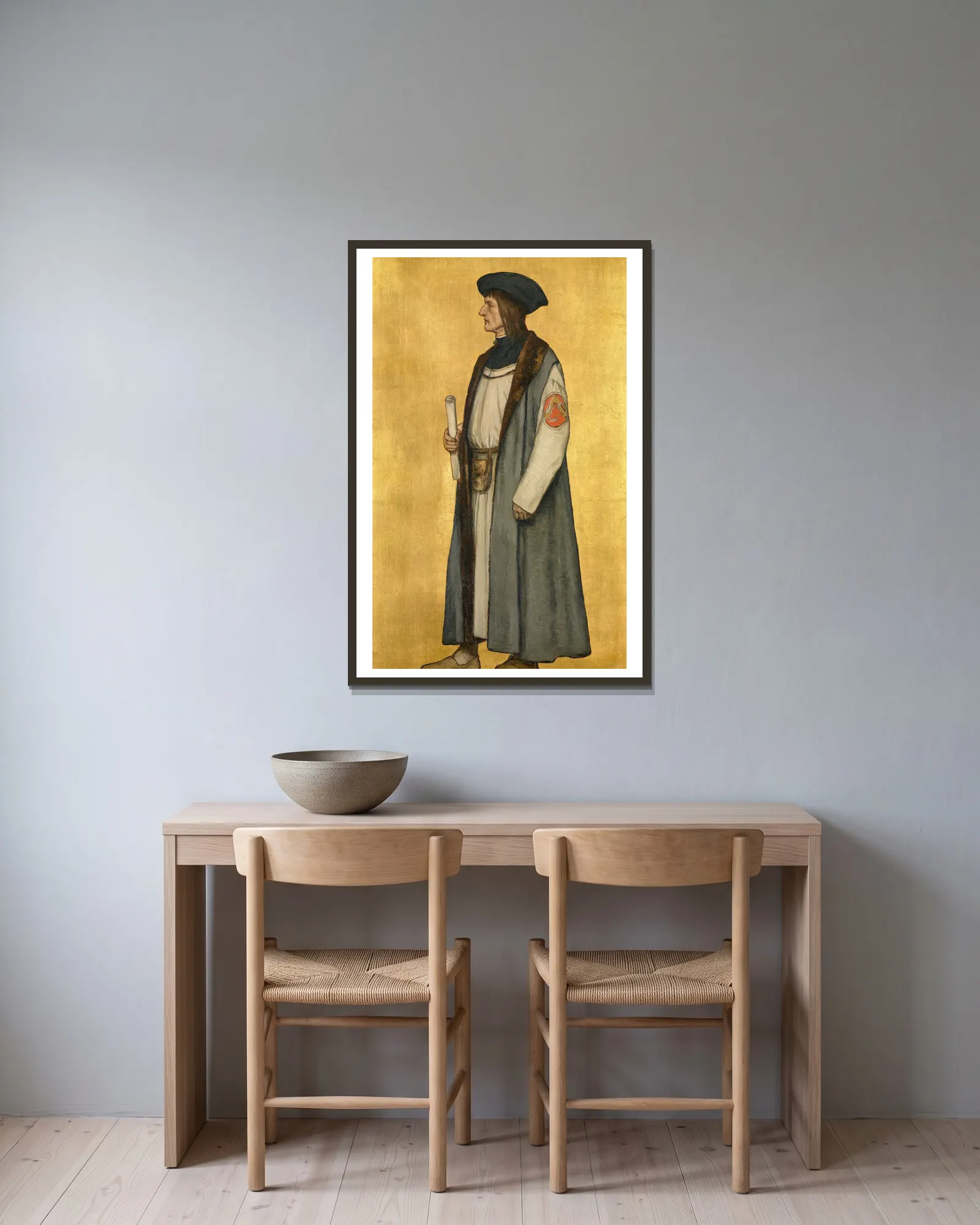 The Architect Jan van Oudenaerde av Albrecht De Vriendt inramad på en vägg