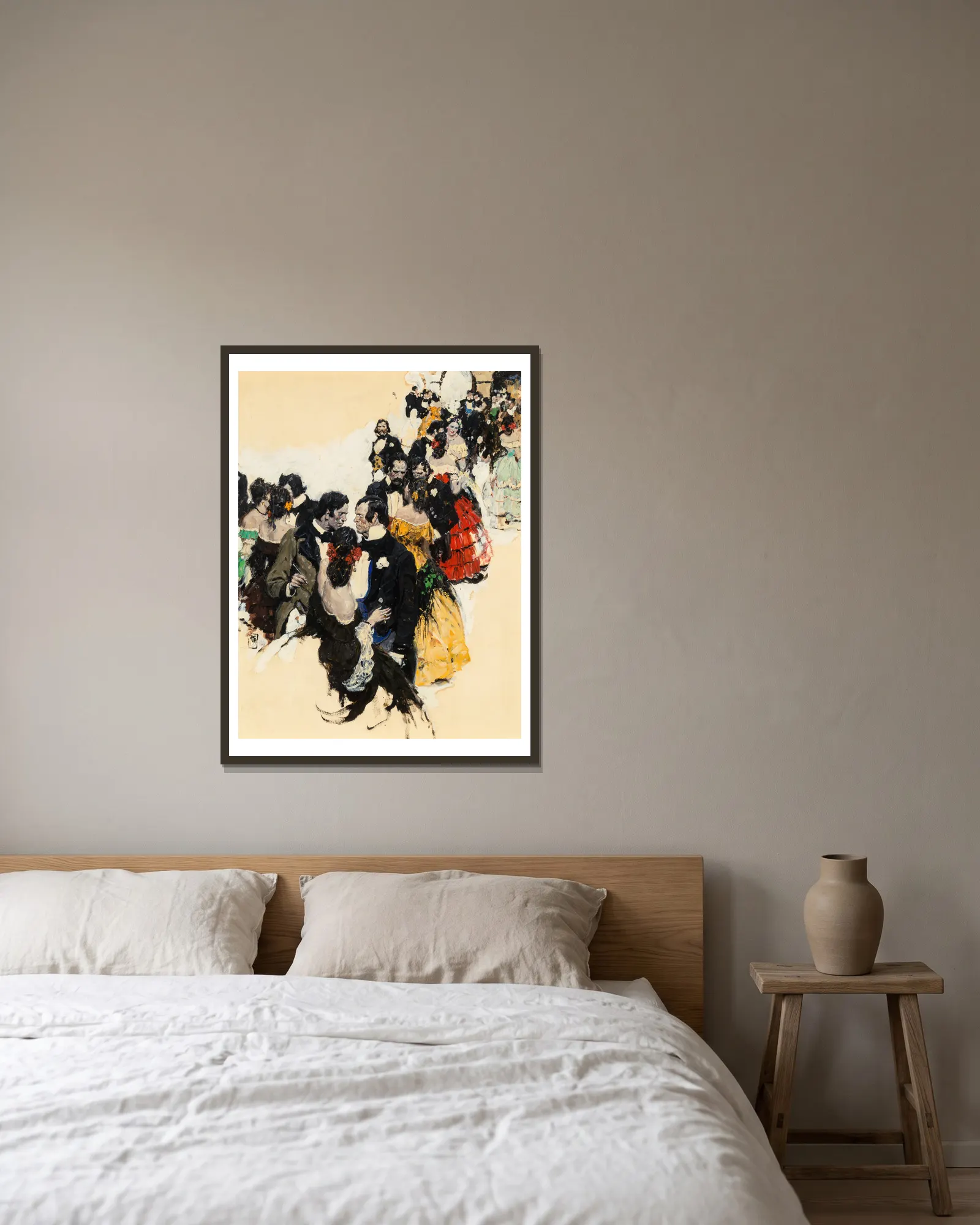 Periwinkle House av Dean Cornwell inramad på en vägg