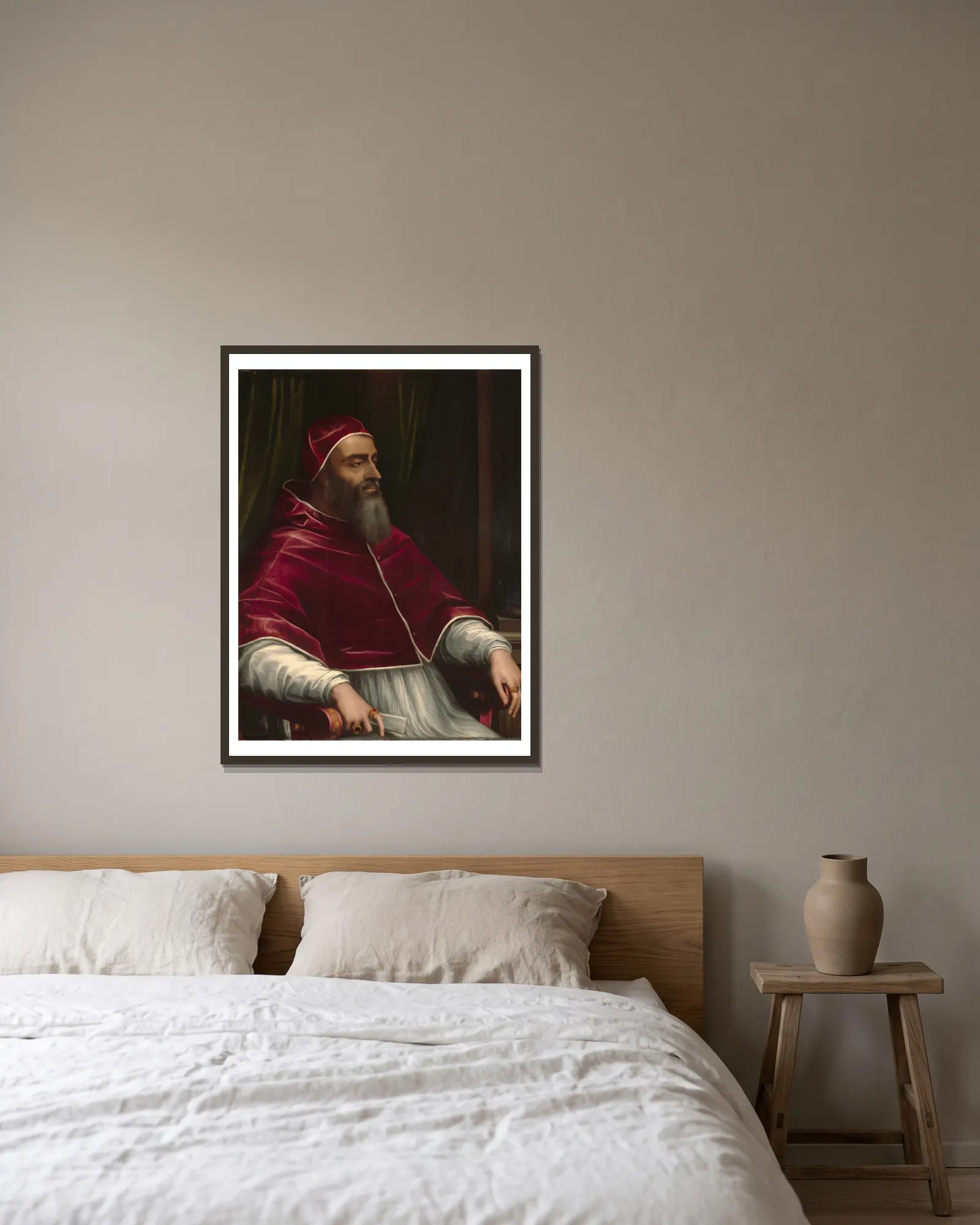 Pope Clement VII av Sebastiano del Piombo inramad på en vägg