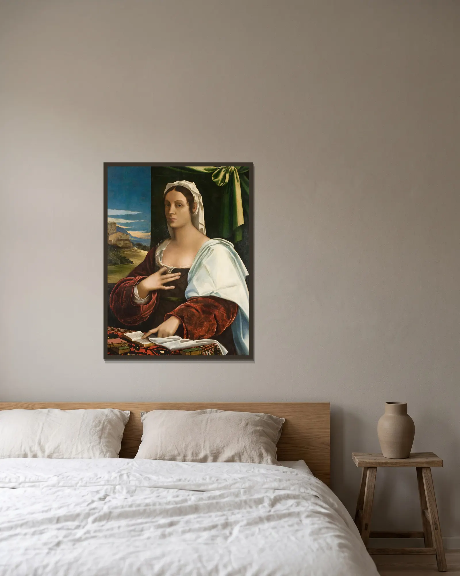 Vittoria Colonna (from 1520 until 1525) av Sebastiano del Piombo inramad på en vägg