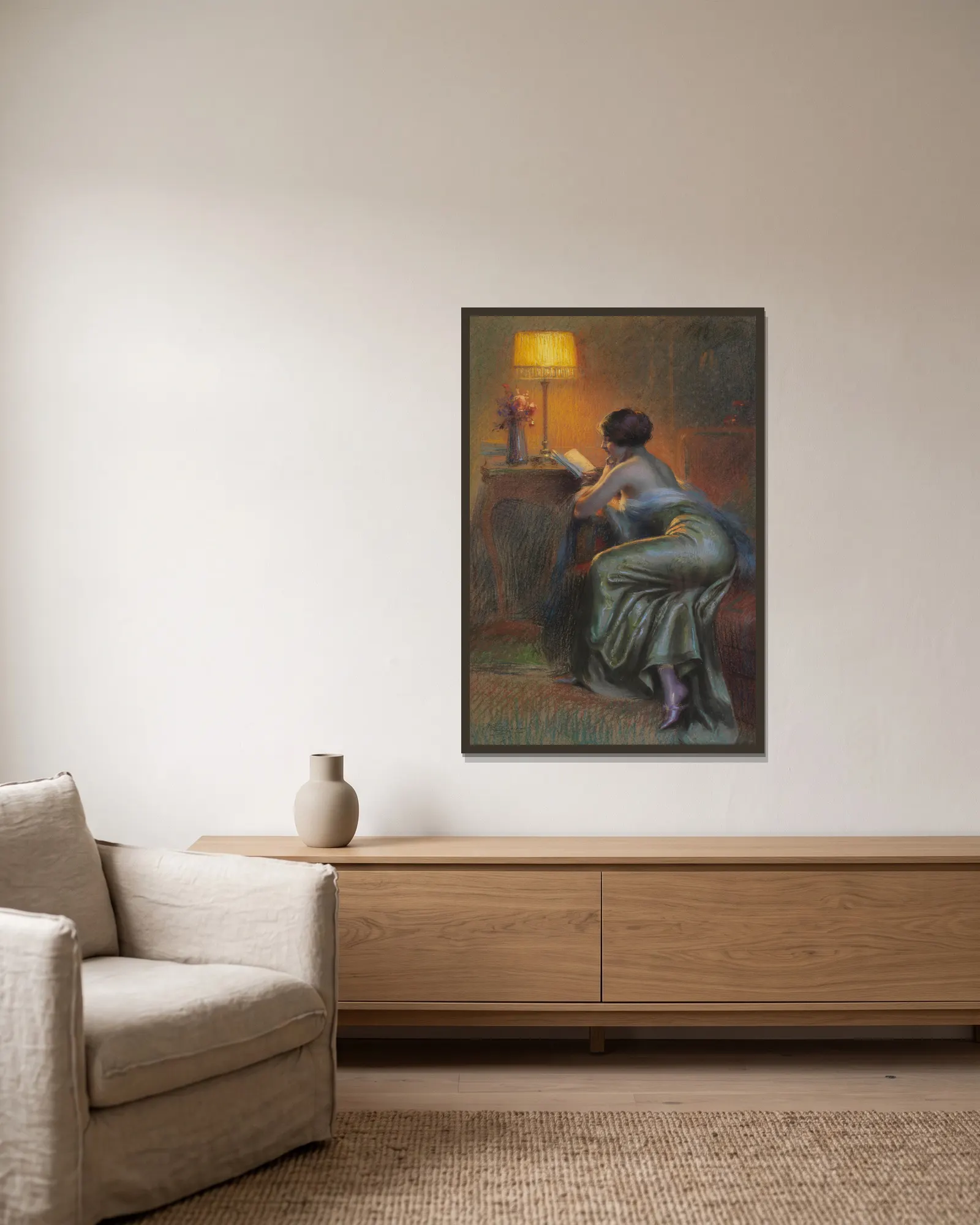 Le roman av Delphin Enjolras inramad på en vägg