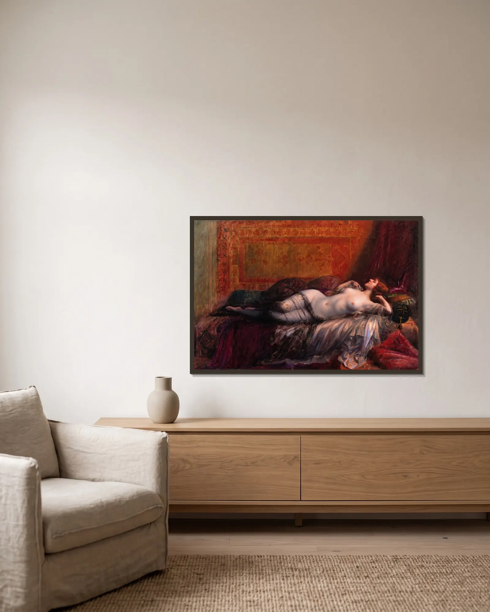 Odalisque av Delphin Enjolras inramad på en vägg
