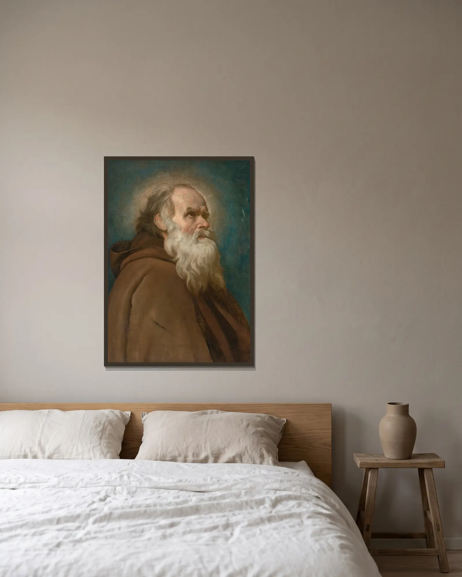 Saint Anthony Abbot av Diego Velázquez inramad på en vägg