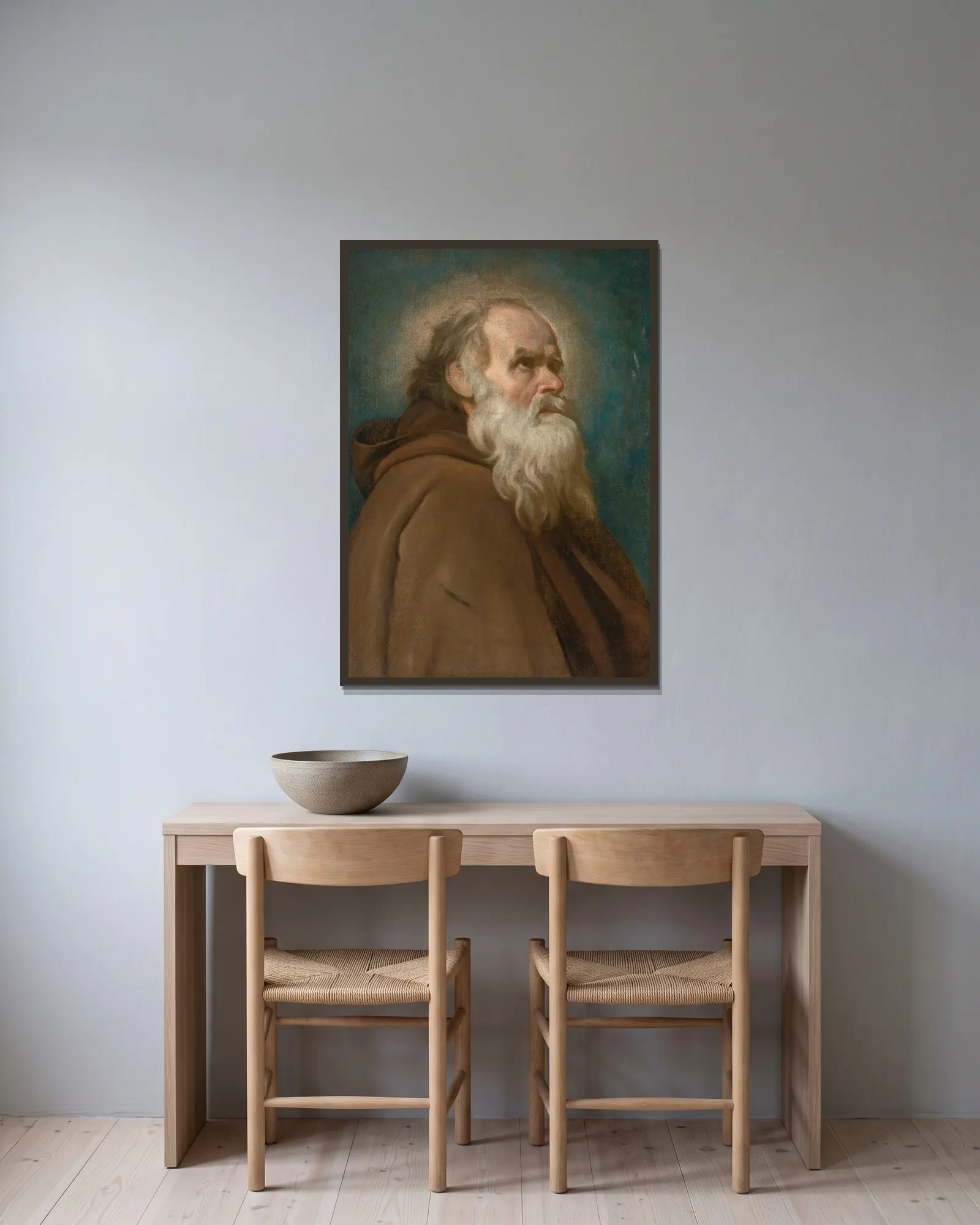 Saint Anthony Abbot av Diego Velázquez inramad på en vägg