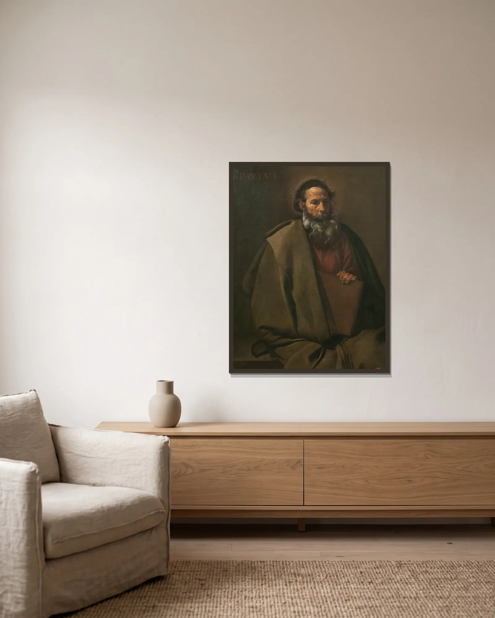 Saint Paul av Diego Velázquez inramad på en vägg