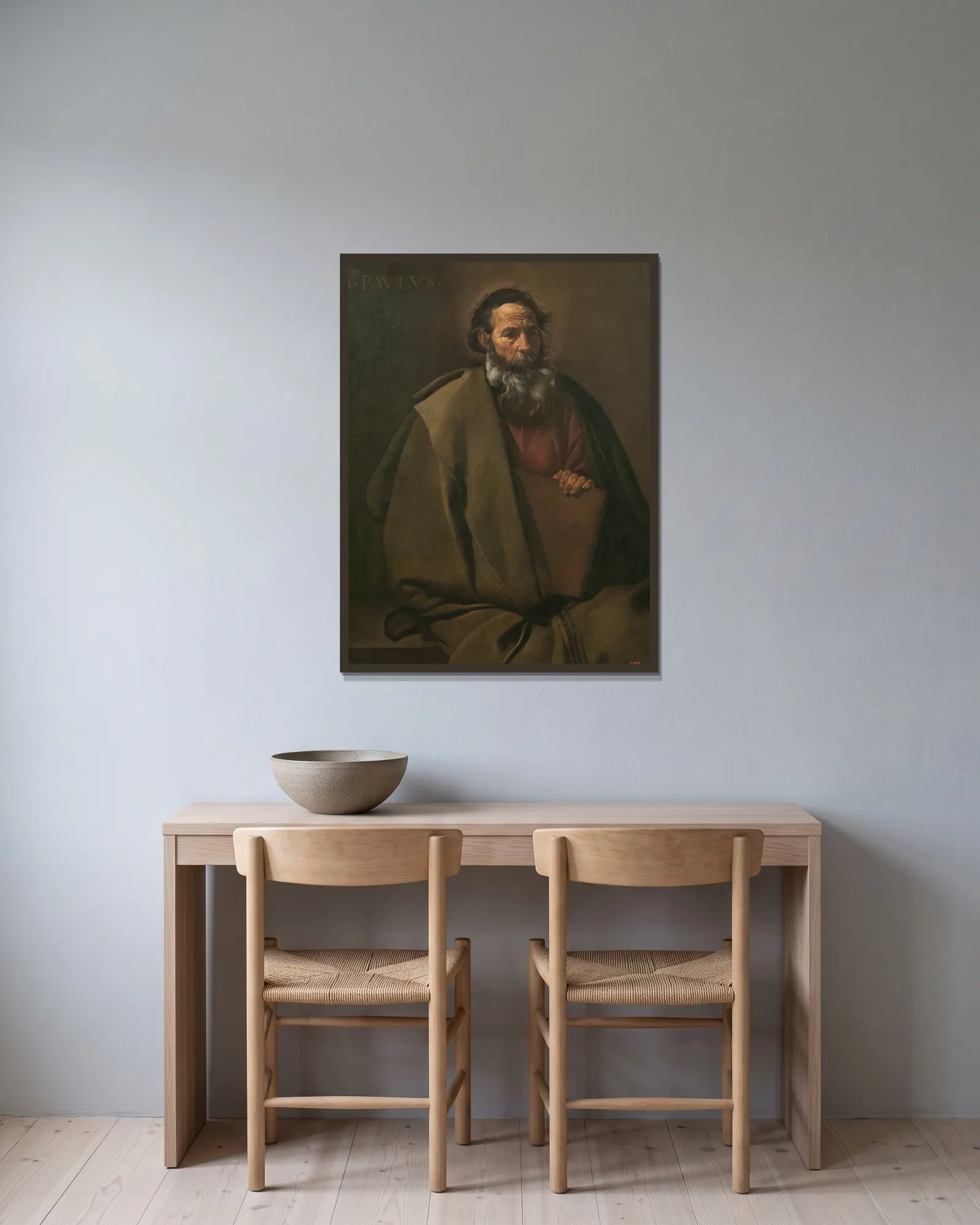 Saint Paul av Diego Velázquez inramad på en vägg
