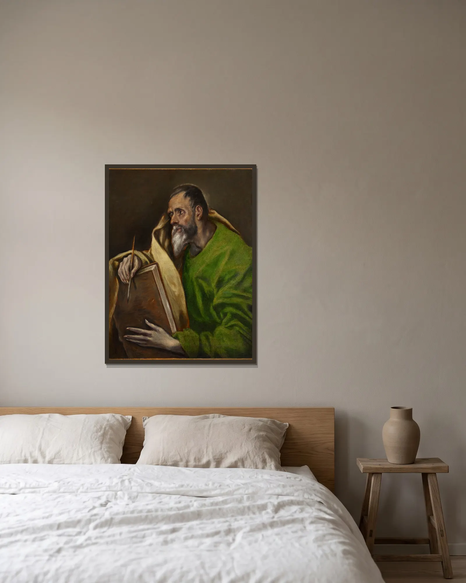 St. Luke av El Greco (Domenikos Theotokopoulos) inramad på en vägg
