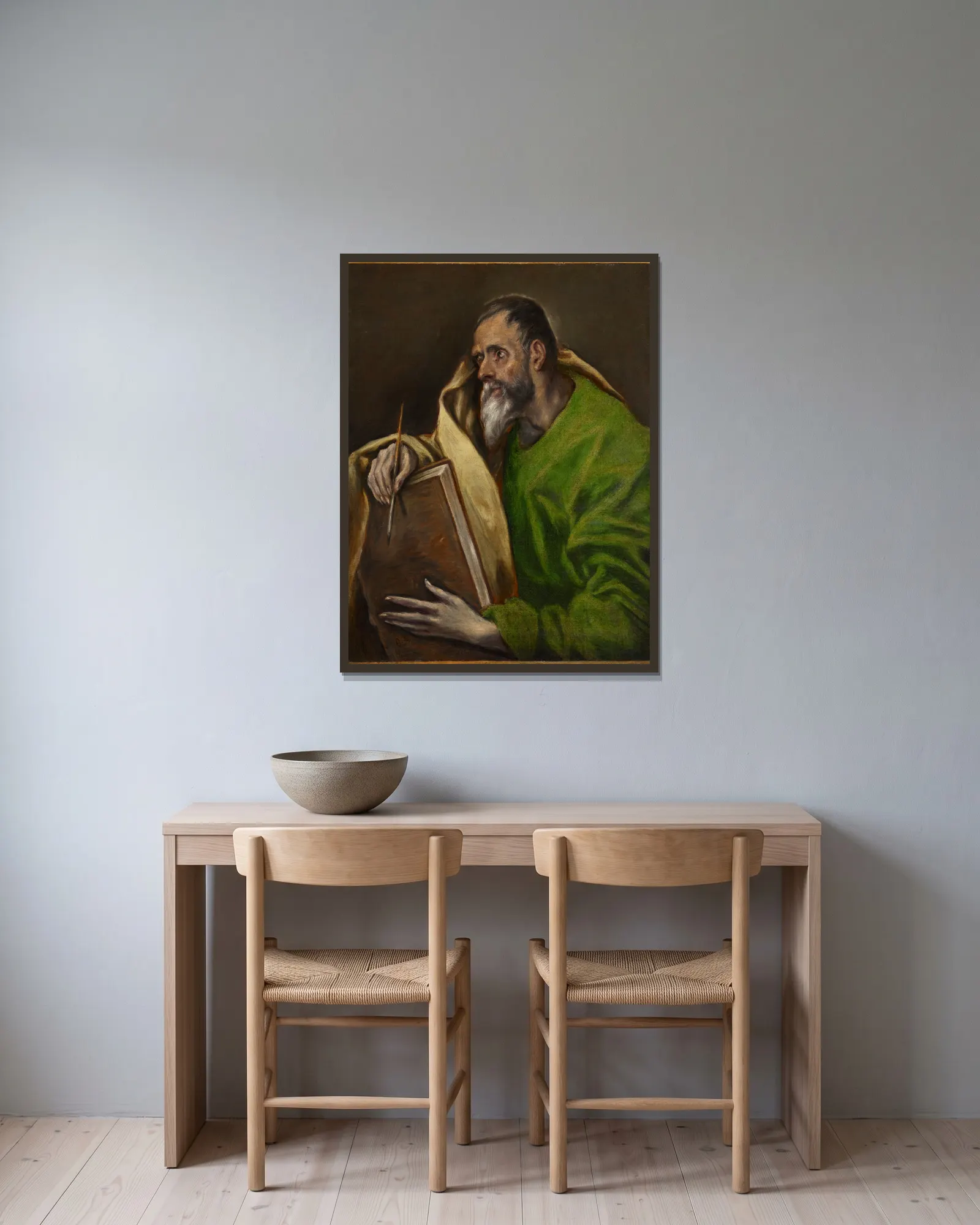 St. Luke av El Greco (Domenikos Theotokopoulos) inramad på en vägg