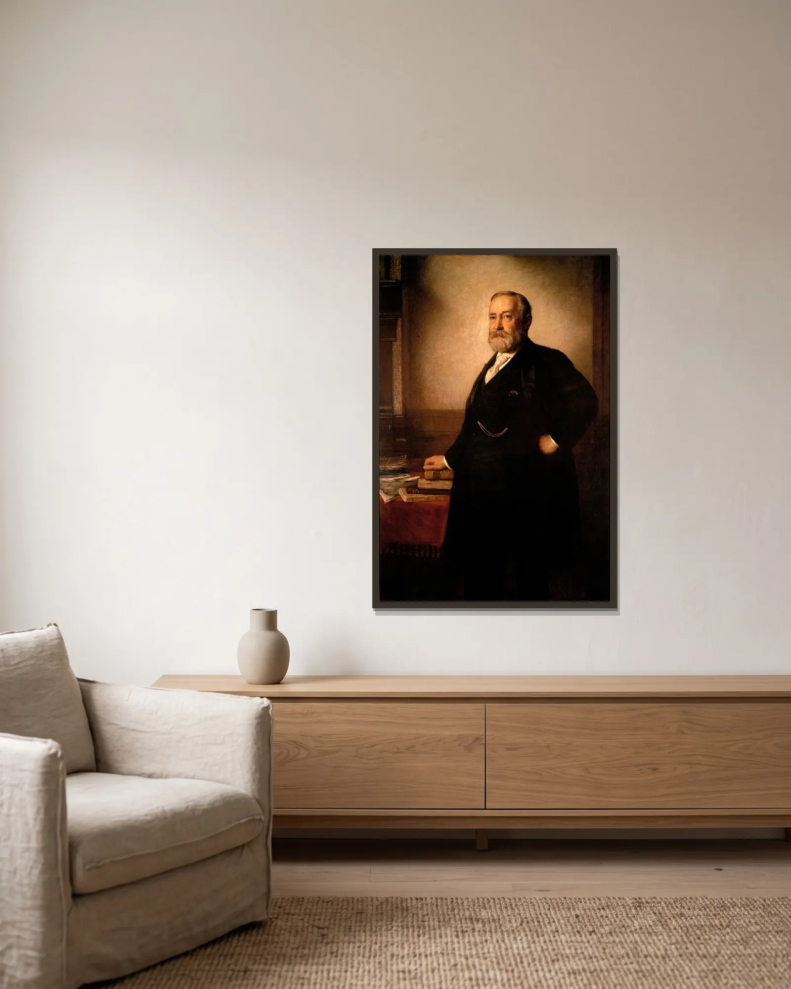 Benjamin Harrison av Eastman Johnson inramad på en vägg