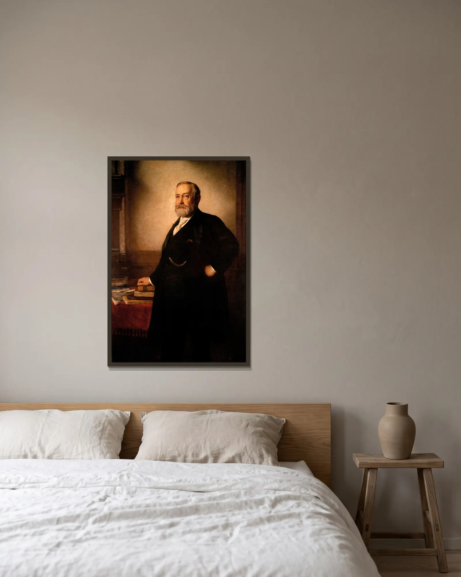 Benjamin Harrison av Eastman Johnson inramad på en vägg