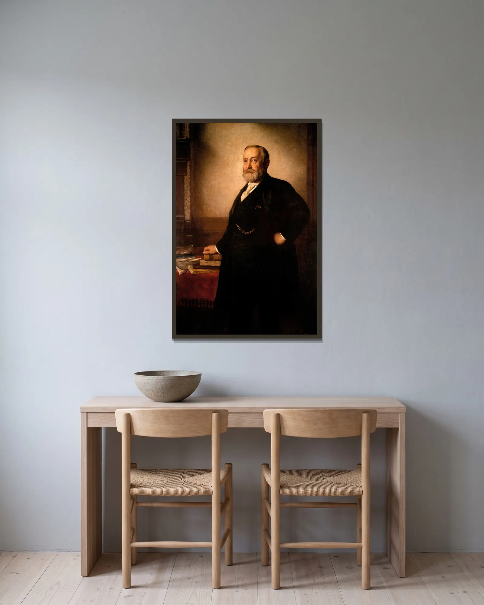 Benjamin Harrison av Eastman Johnson inramad på en vägg