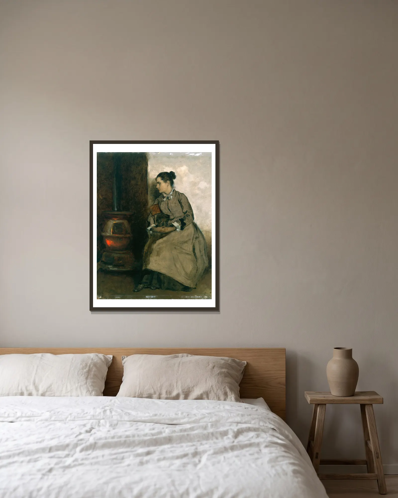 Ruth av Eastman Johnson inramad på en vägg
