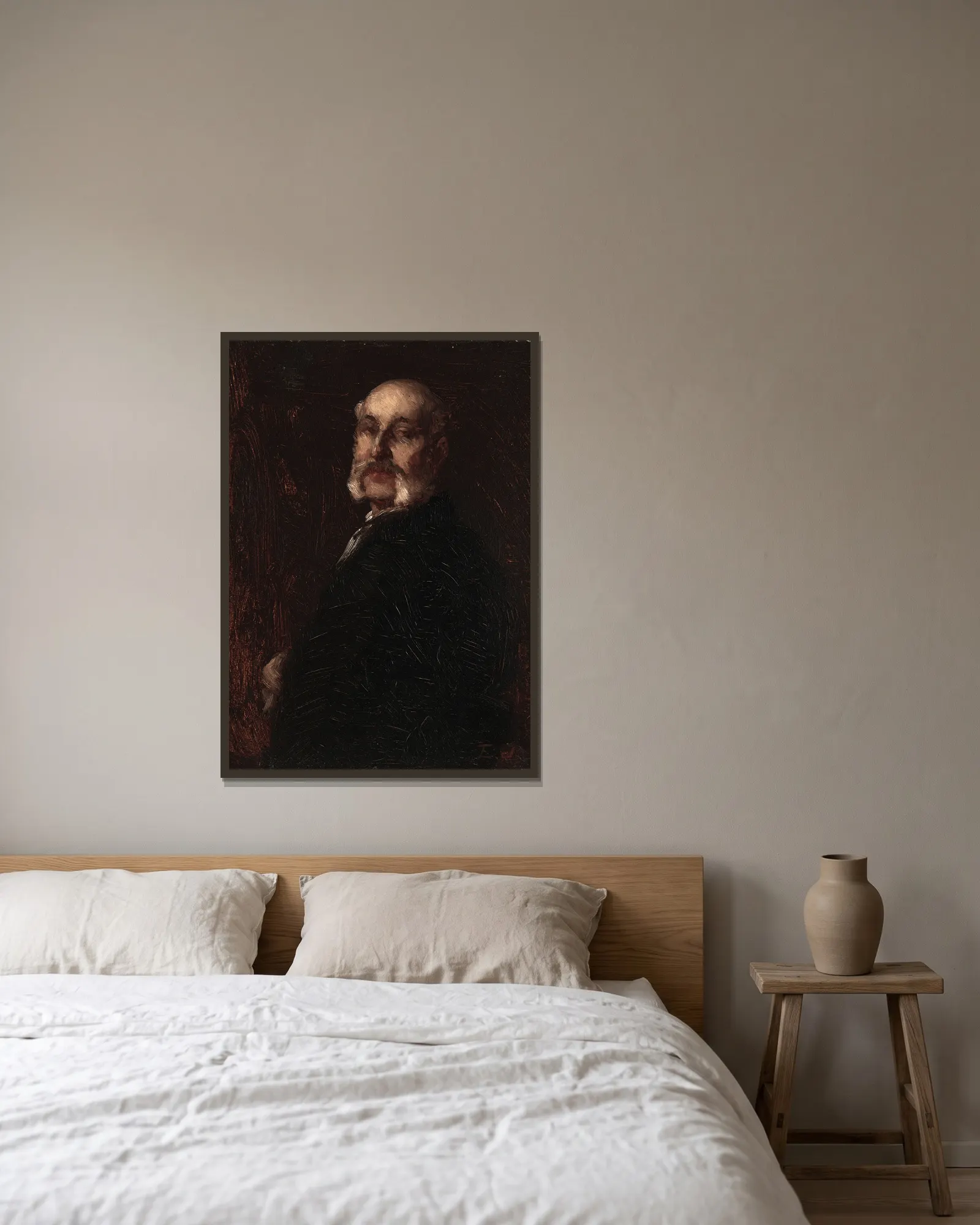 Samuel W. Rowse av Eastman Johnson inramad på en vägg