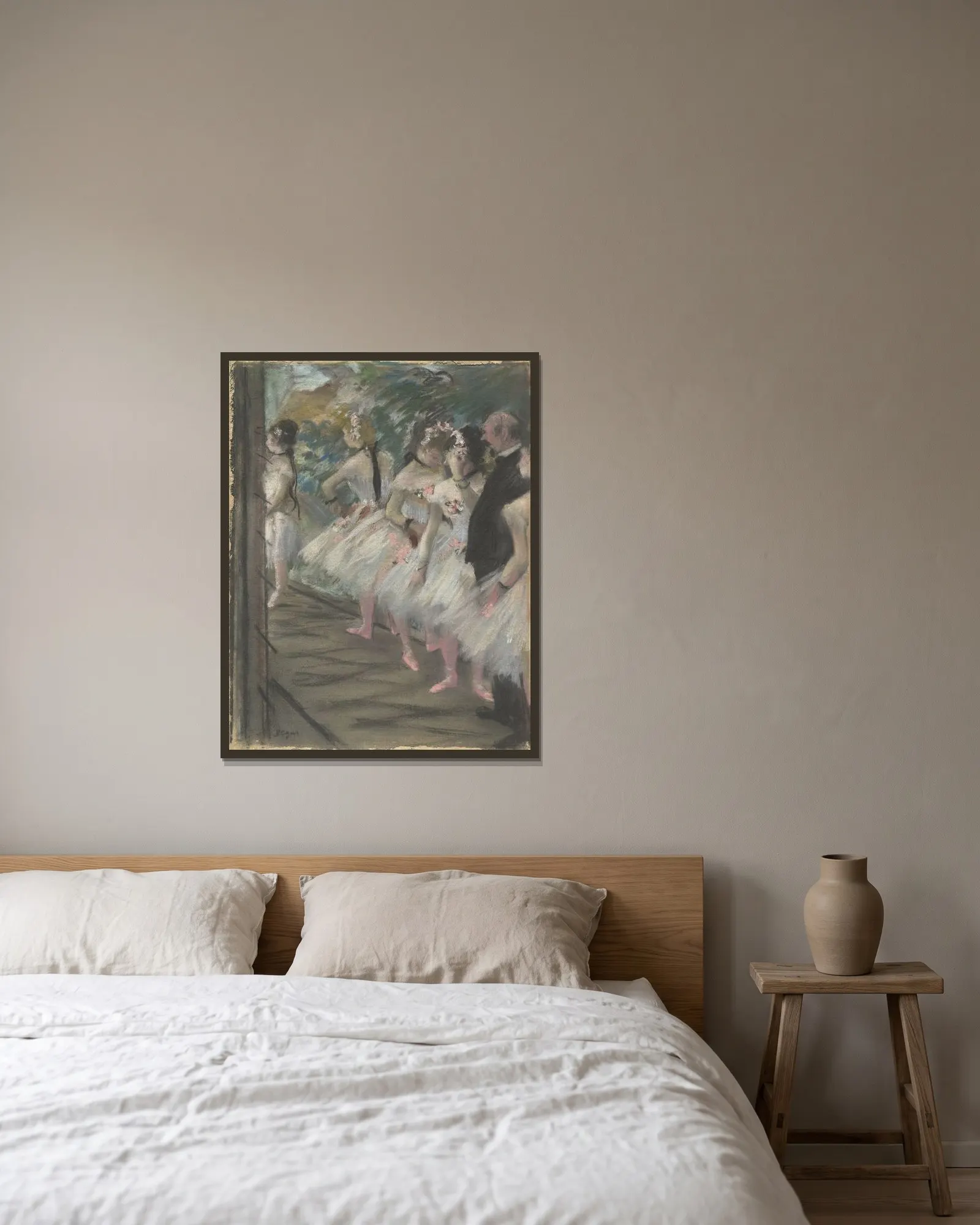 The Ballet av Edgar Degas inramad på en vägg