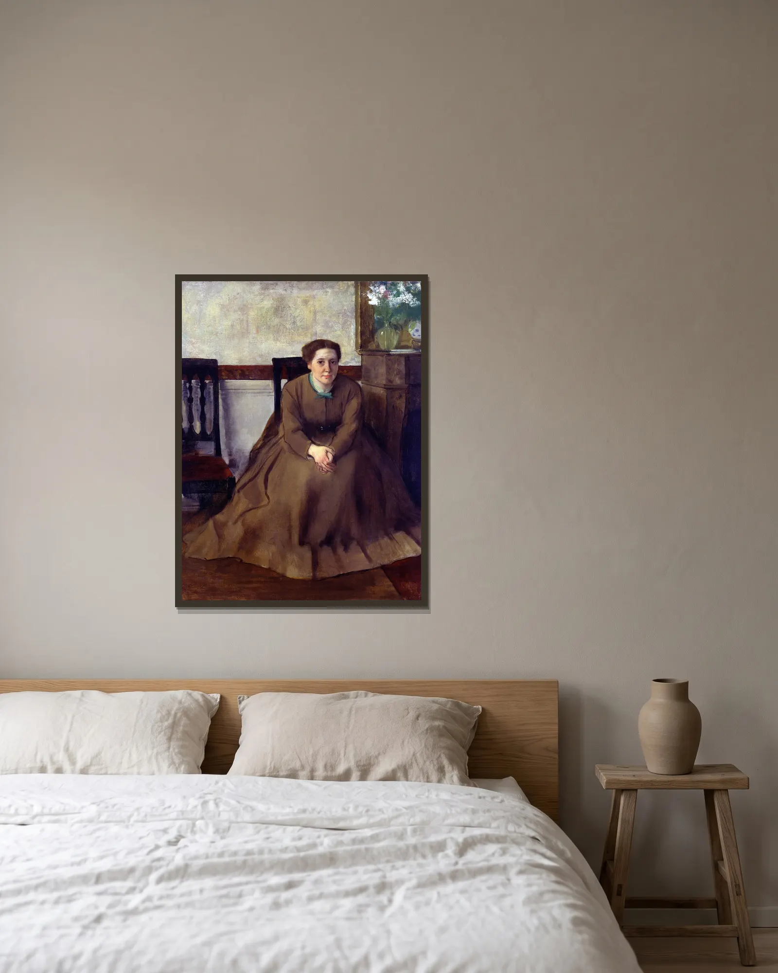 Victoria Dubourg – nr 1 av Edgar Degas inramad på en vägg