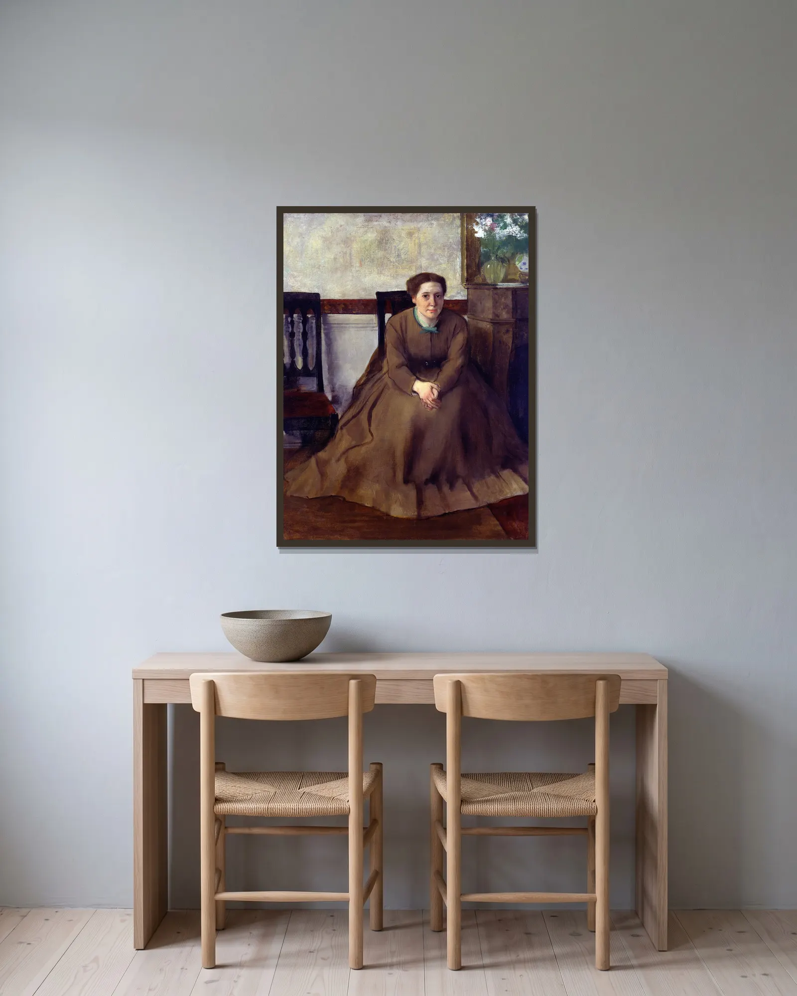 Victoria Dubourg – nr 1 av Edgar Degas inramad på en vägg