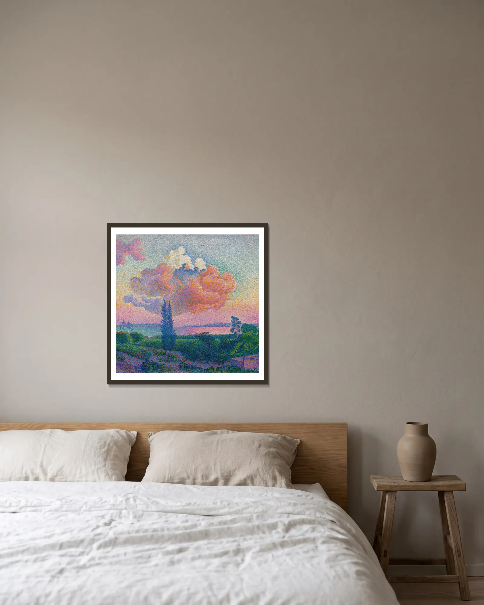 The Pink Cloud av Henri-Edmond Cross inramad på en vägg