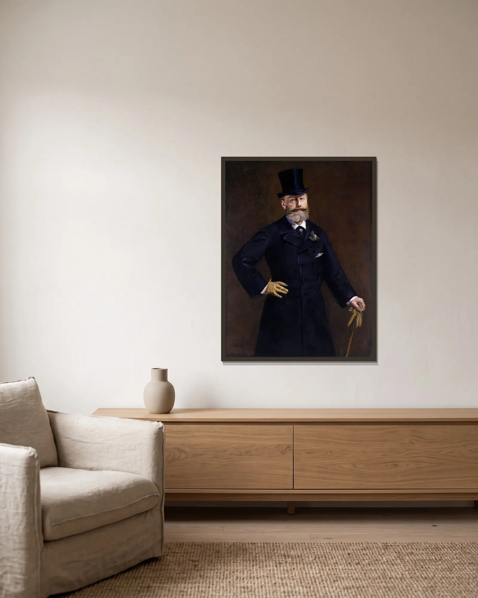 Antonin Proust av Édouard Manet inramad på en vägg