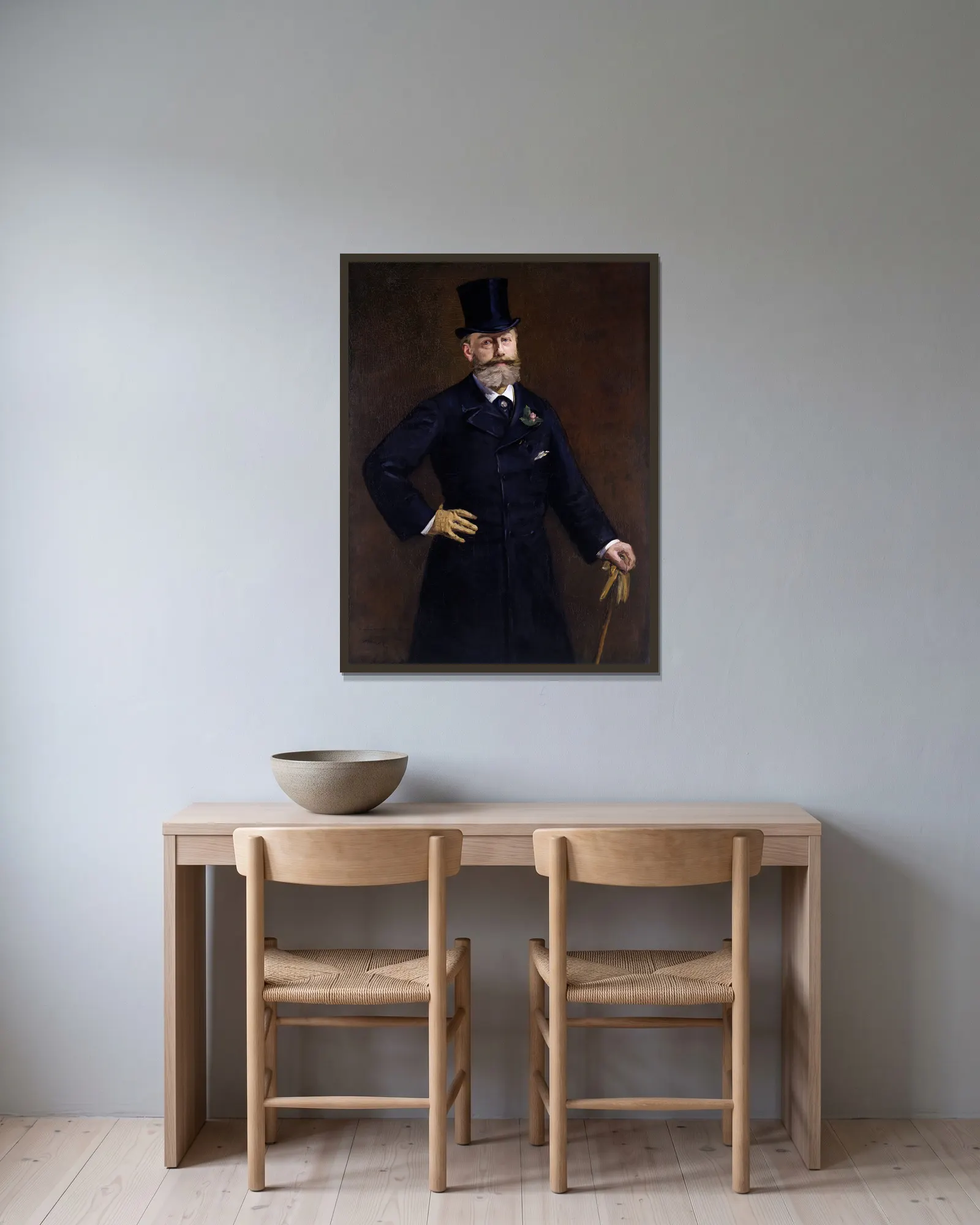 Antonin Proust av Édouard Manet inramad på en vägg