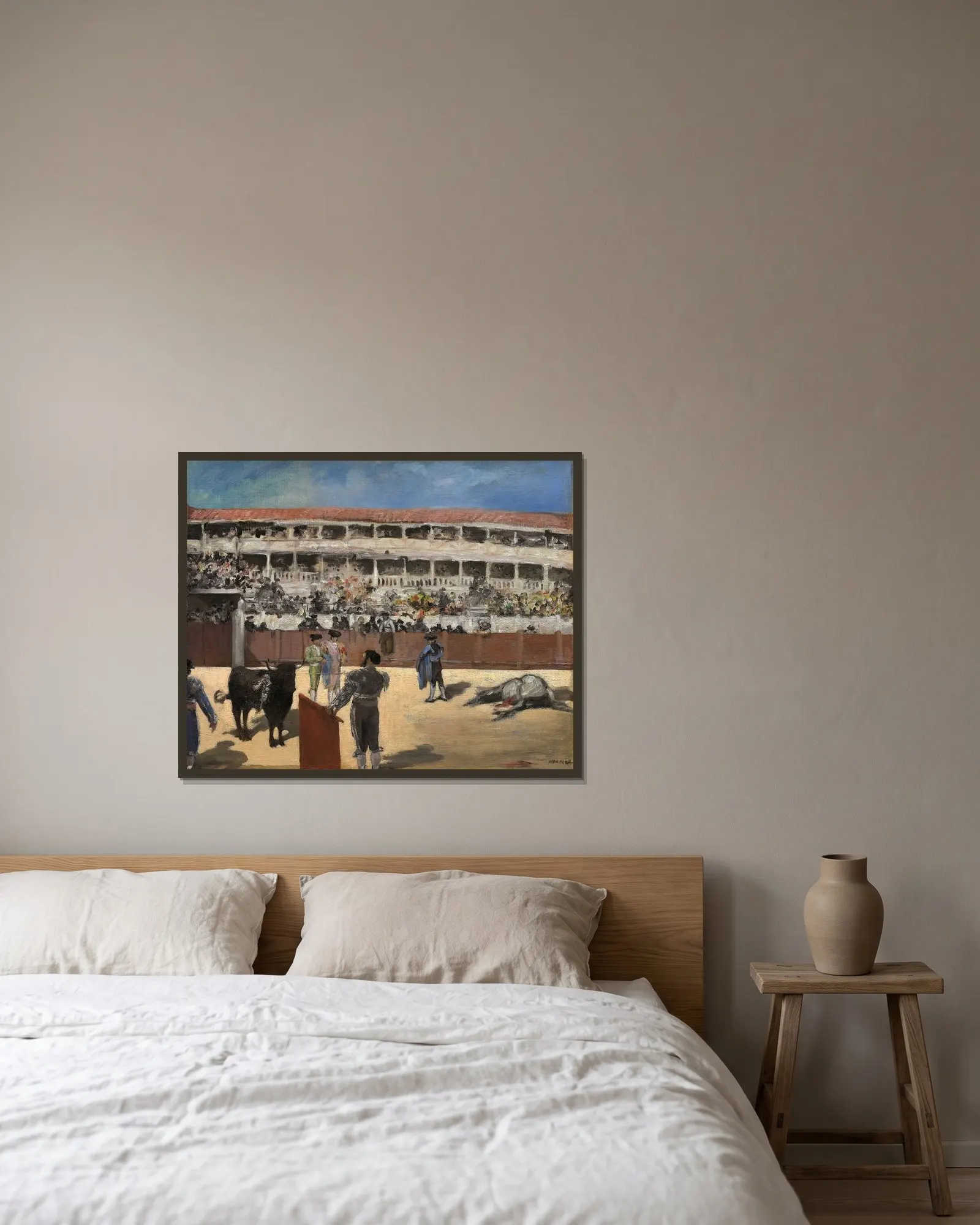 Bullfight, 1865 – nr 2 av Édouard Manet inramad på en vägg