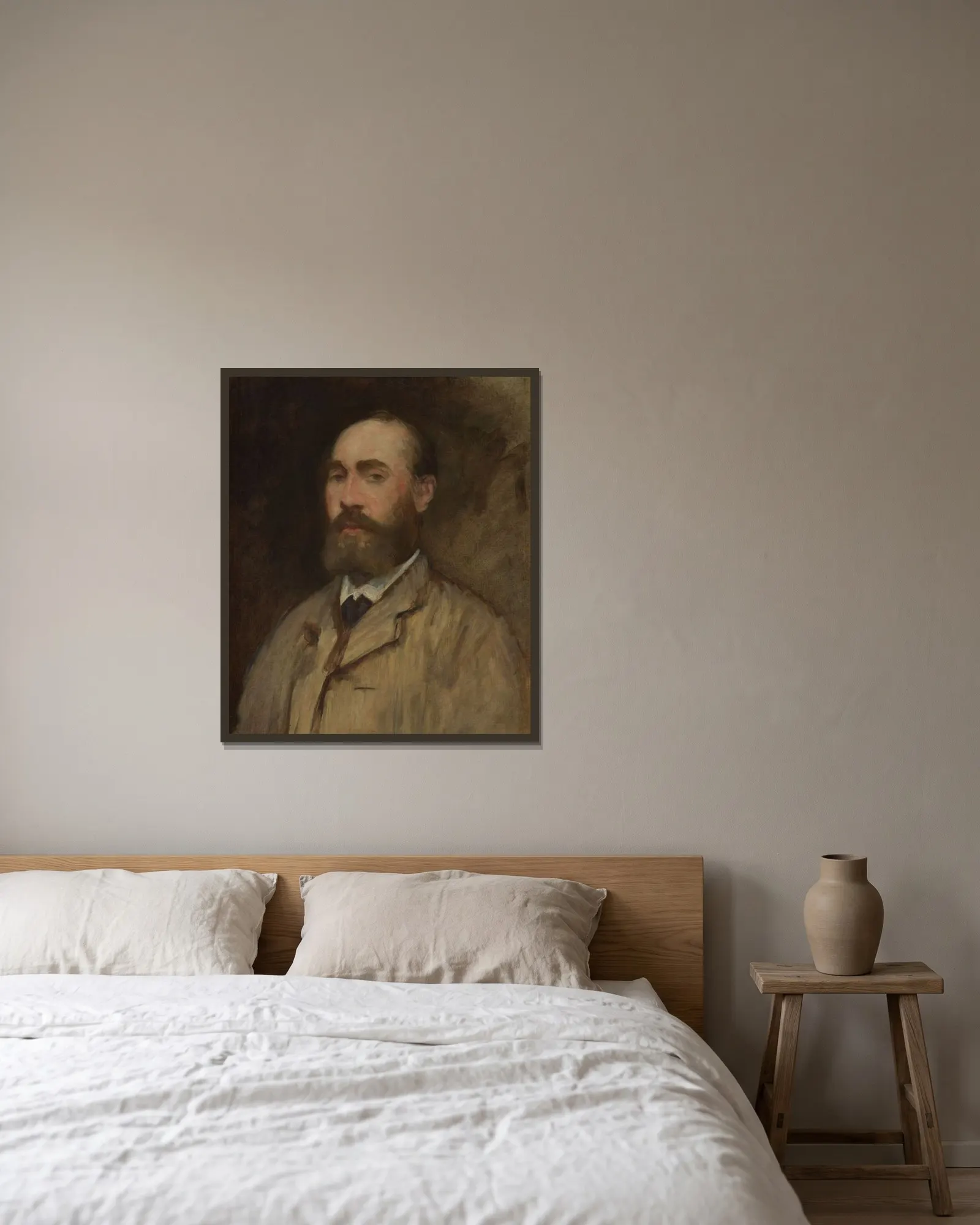Jean-Baptiste Faure (1830–1914) av Édouard Manet inramad på en vägg