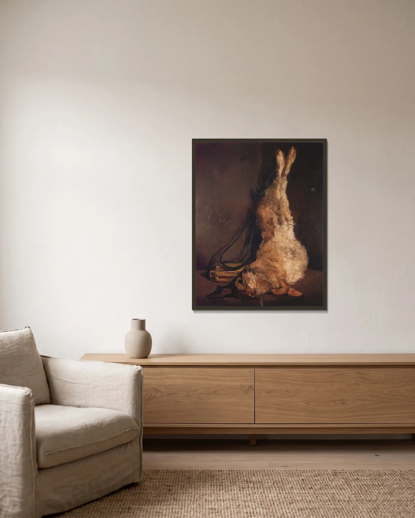 Lapin av Édouard Manet inramad på en vägg