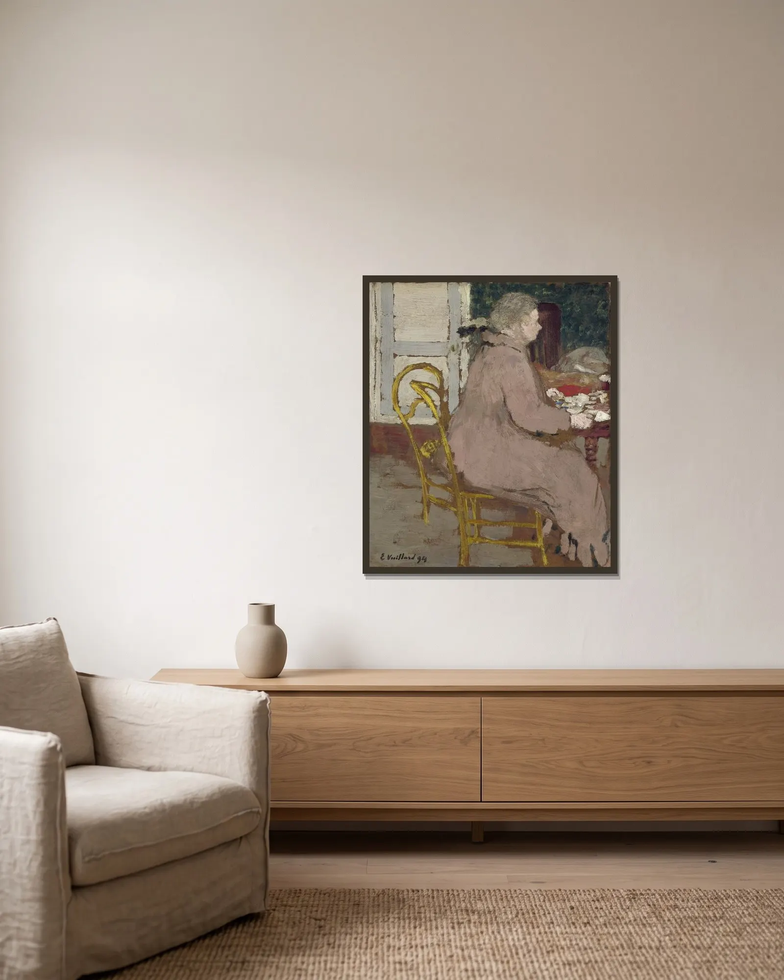 Breakfast av Édouard Vuillard inramad på en vägg
