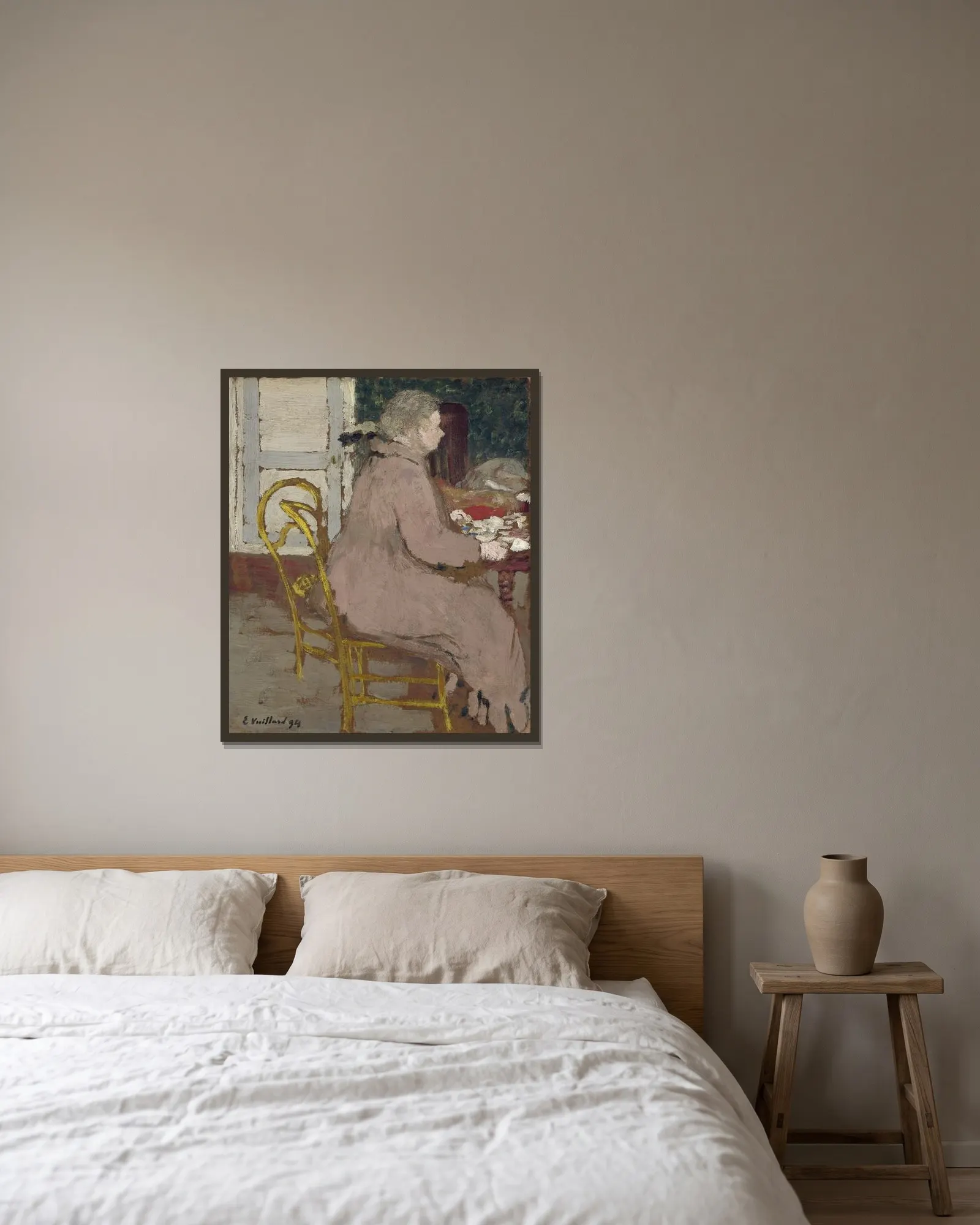 Breakfast av Édouard Vuillard inramad på en vägg