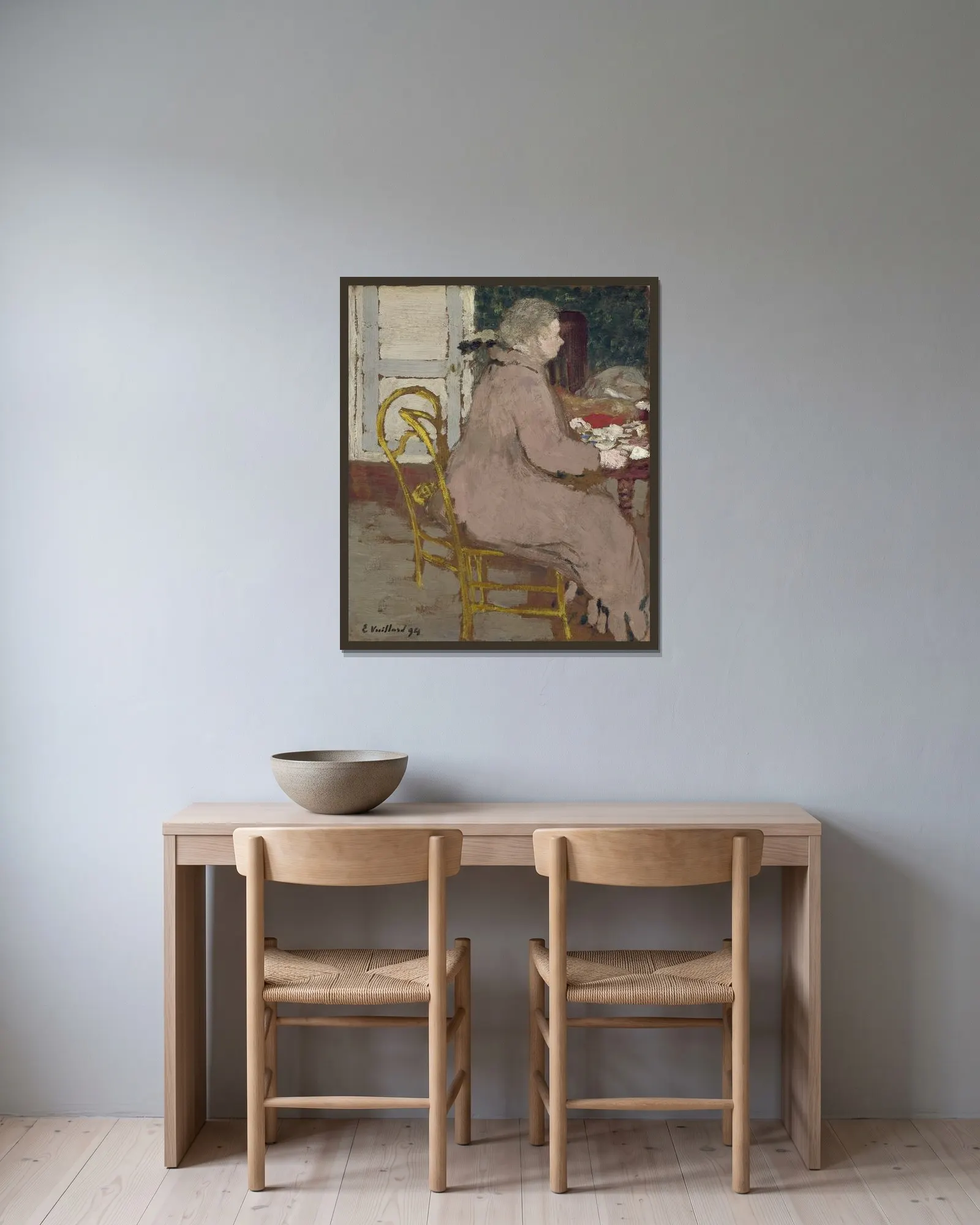 Breakfast av Édouard Vuillard inramad på en vägg