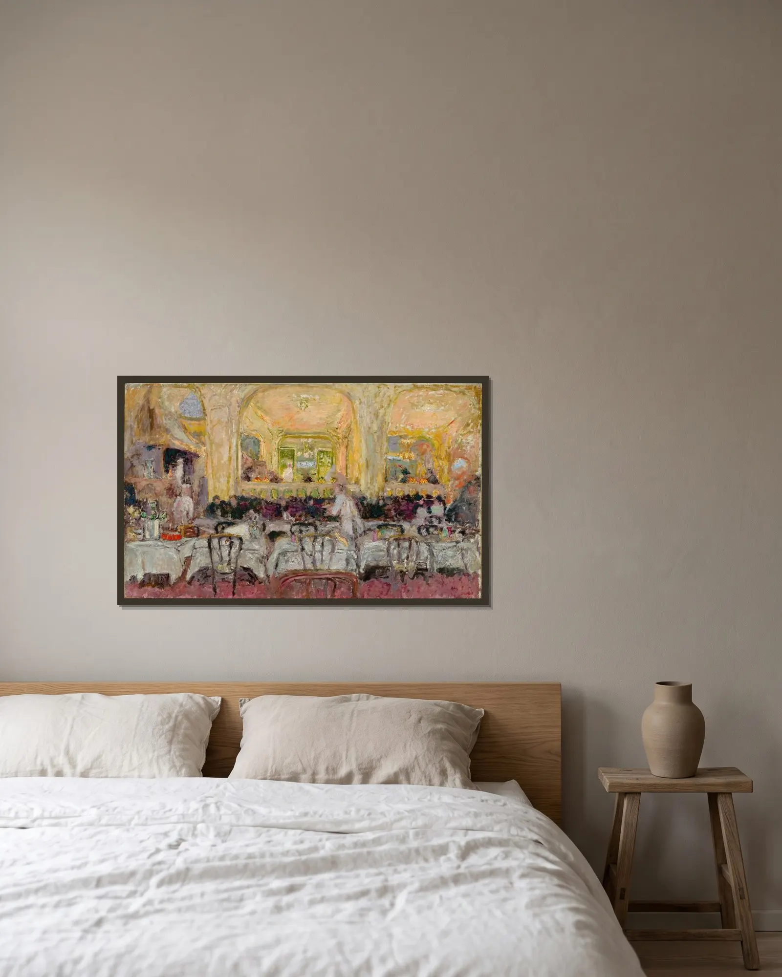 Café Wepler av Édouard Vuillard inramad på en vägg