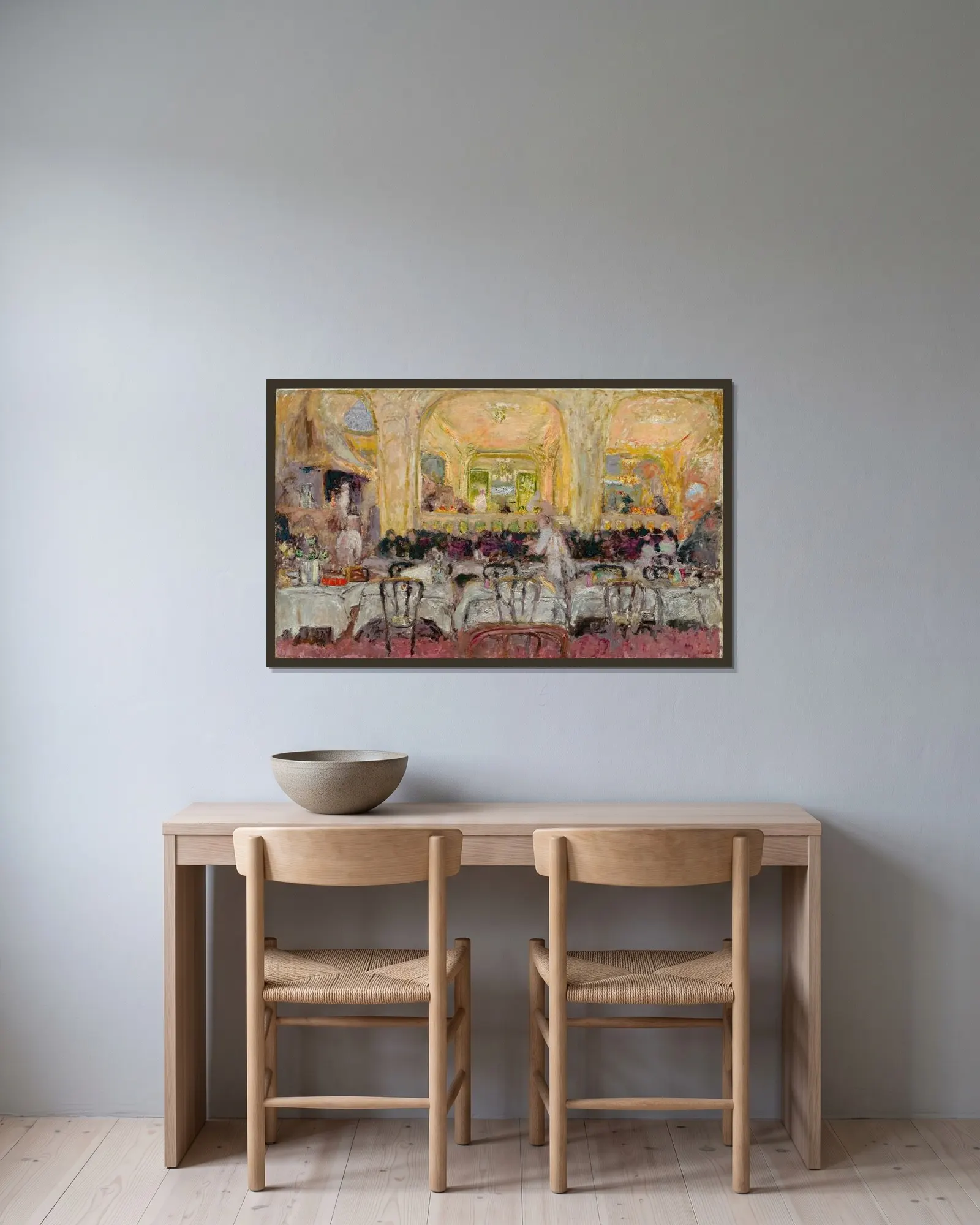 Café Wepler av Édouard Vuillard inramad på en vägg