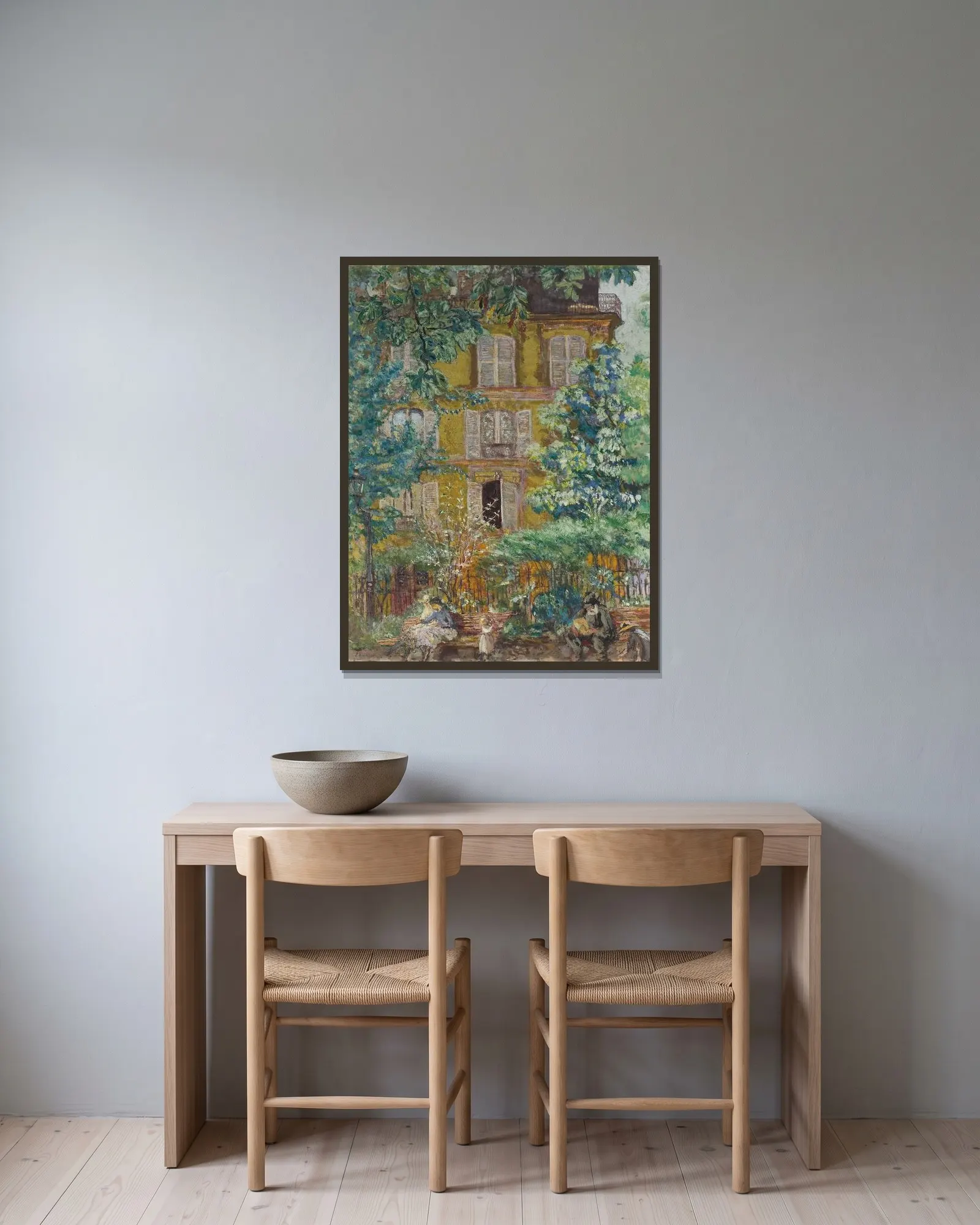 Le Square av Édouard Vuillard inramad på en vägg