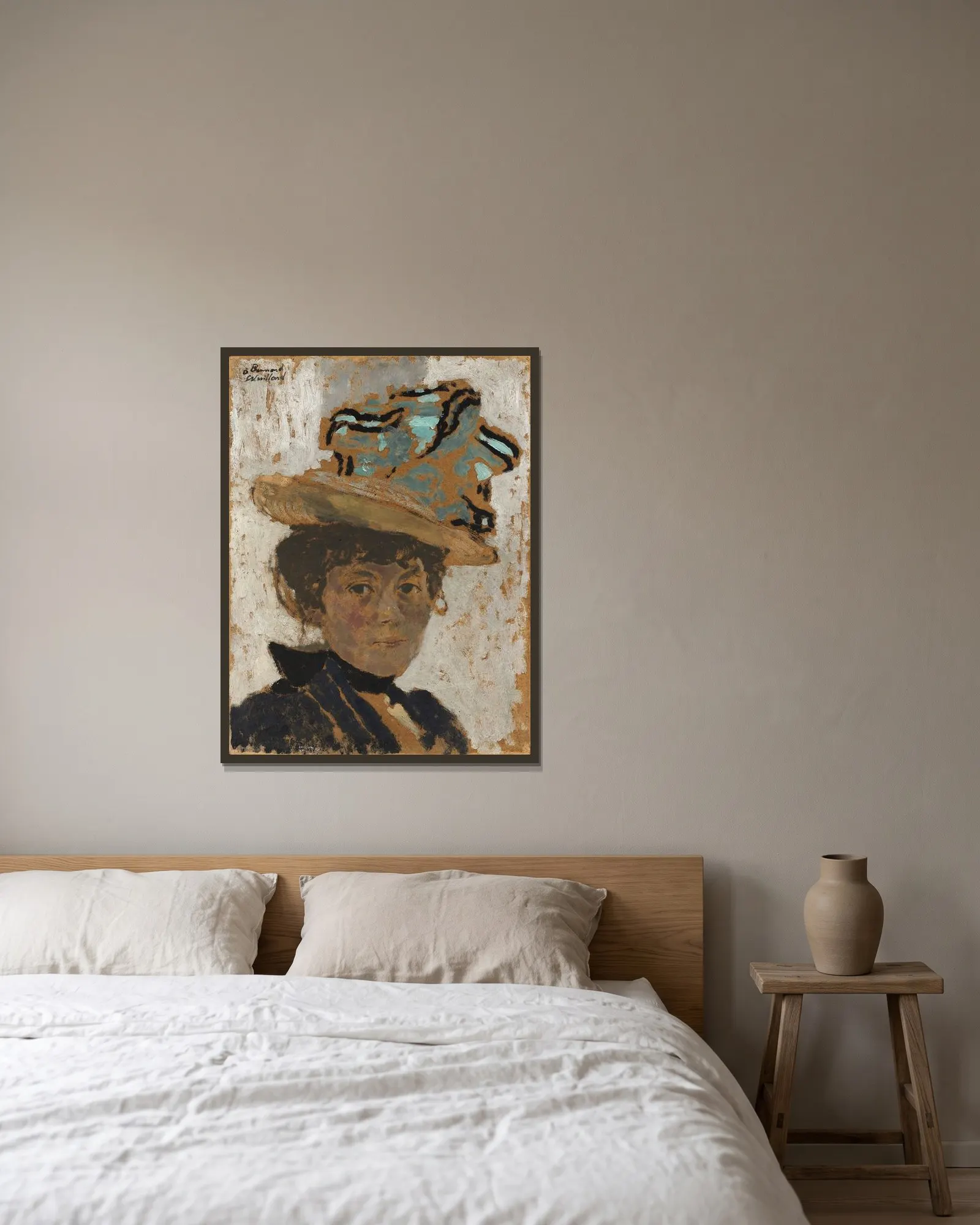 Madame Bonnard av Édouard Vuillard inramad på en vägg