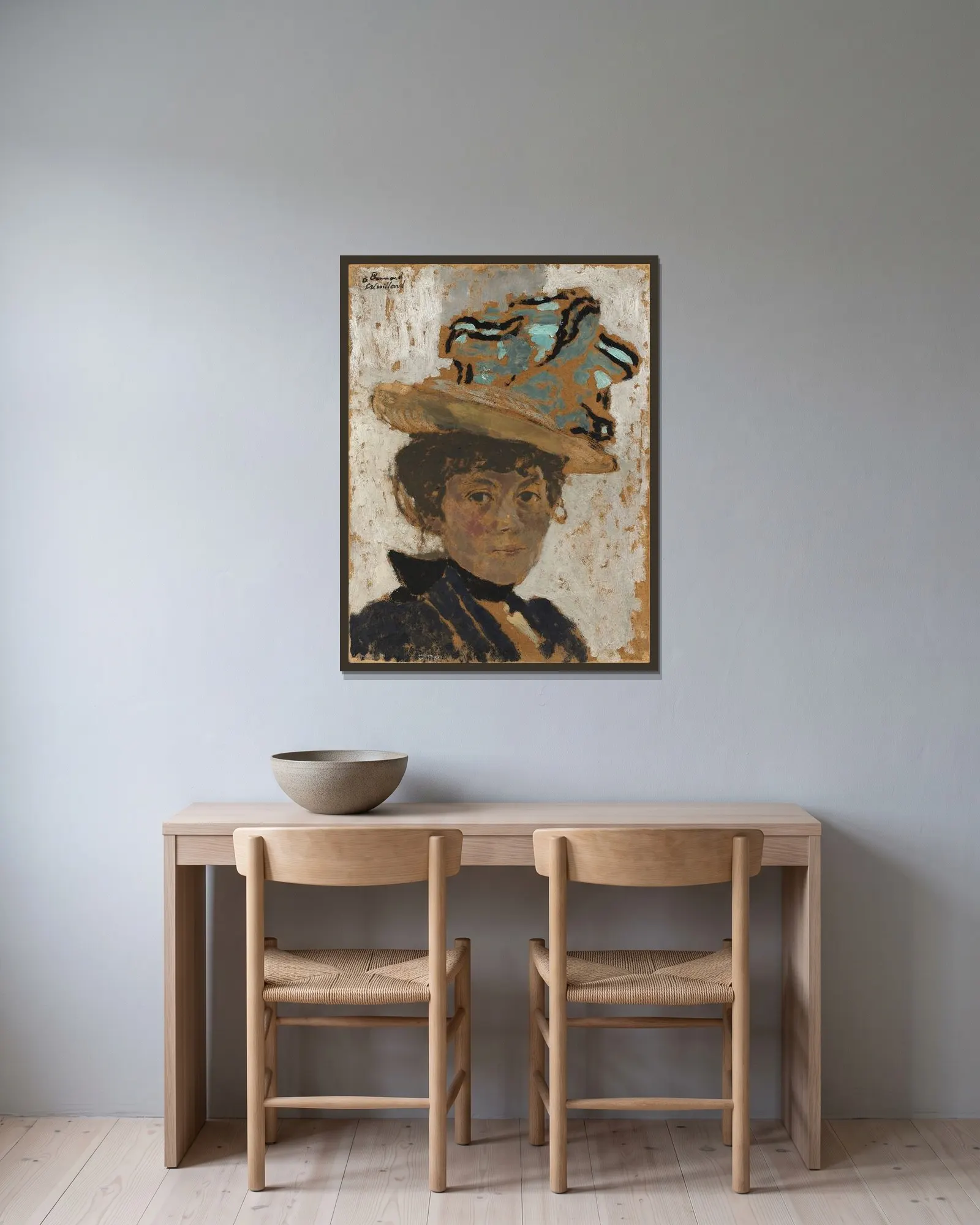 Madame Bonnard av Édouard Vuillard inramad på en vägg
