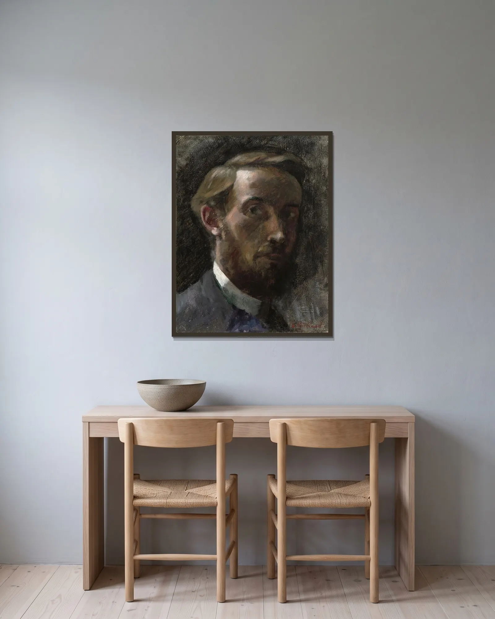 Self-Portrait, Aged 21 av Édouard Vuillard inramad på en vägg