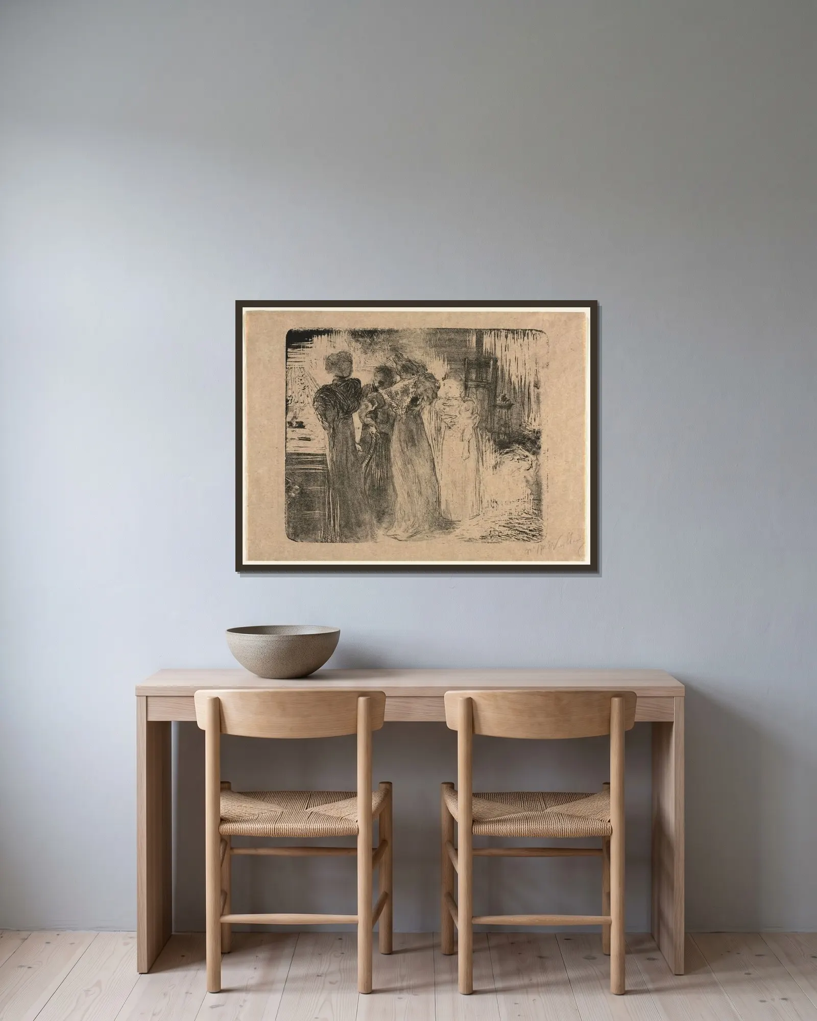 The Studio av Édouard Vuillard inramad på en vägg
