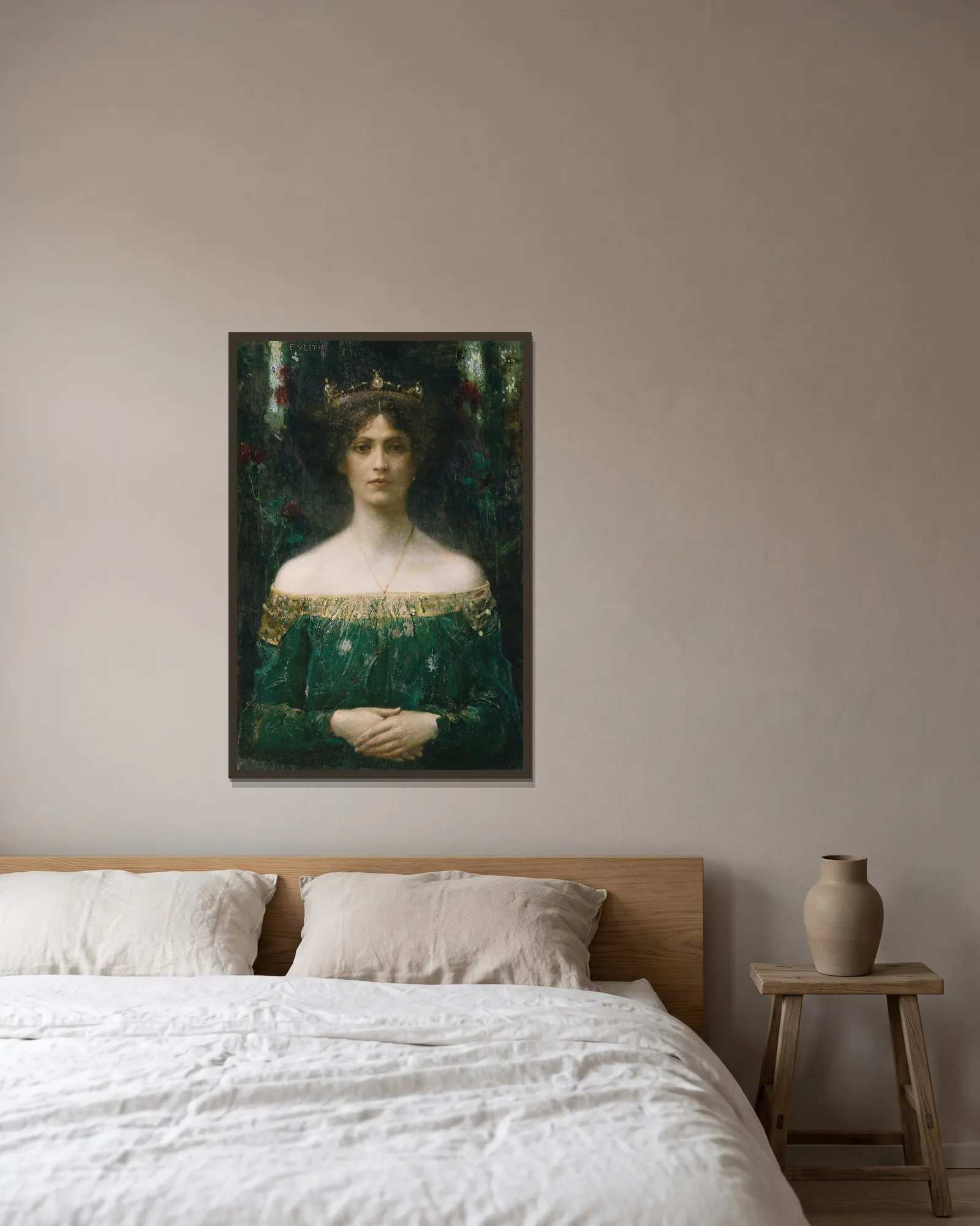The King’s Daughter av Eduard Veith inramad på en vägg